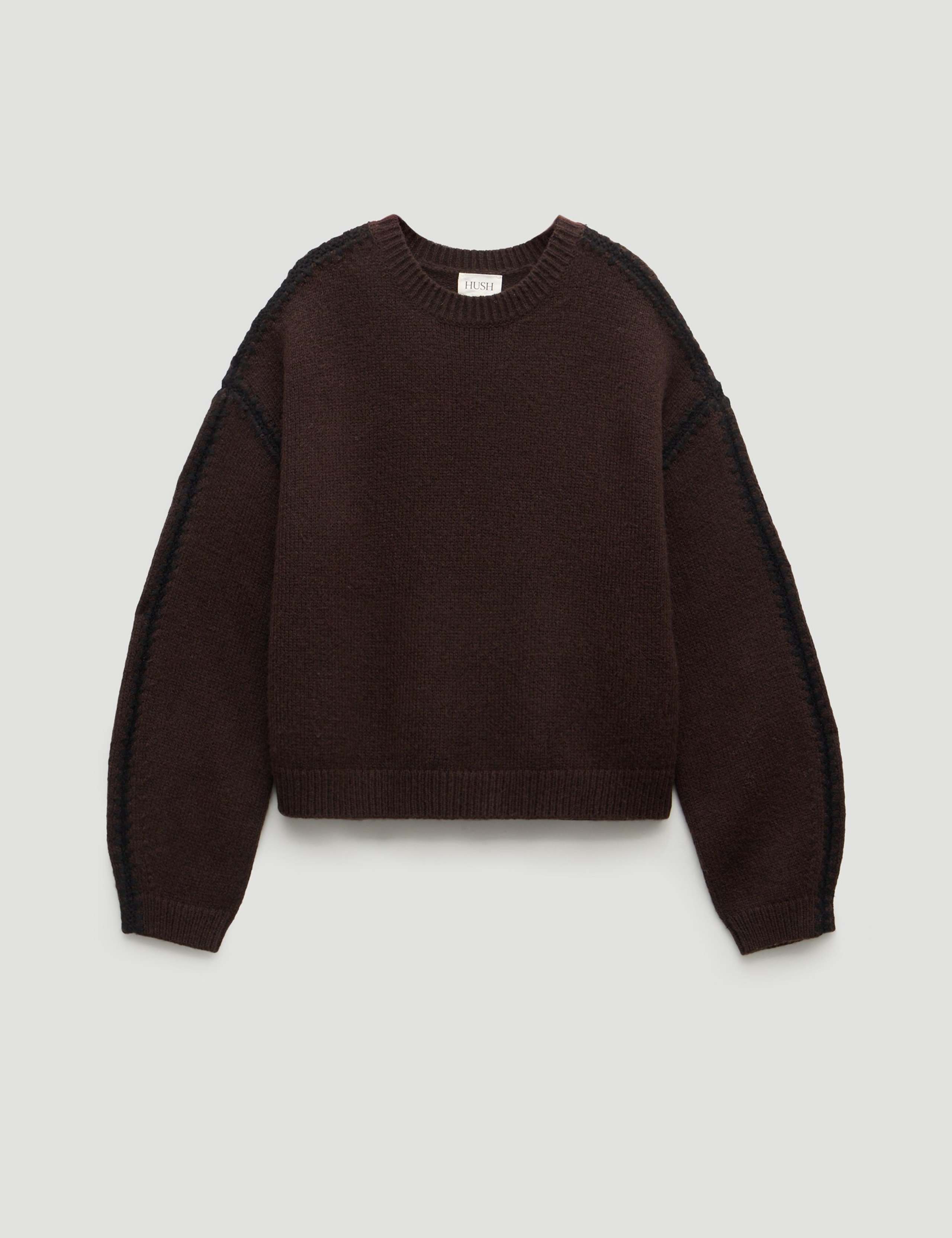 Textured Crew Neck Oversized Jumper with Wool 2 of 4