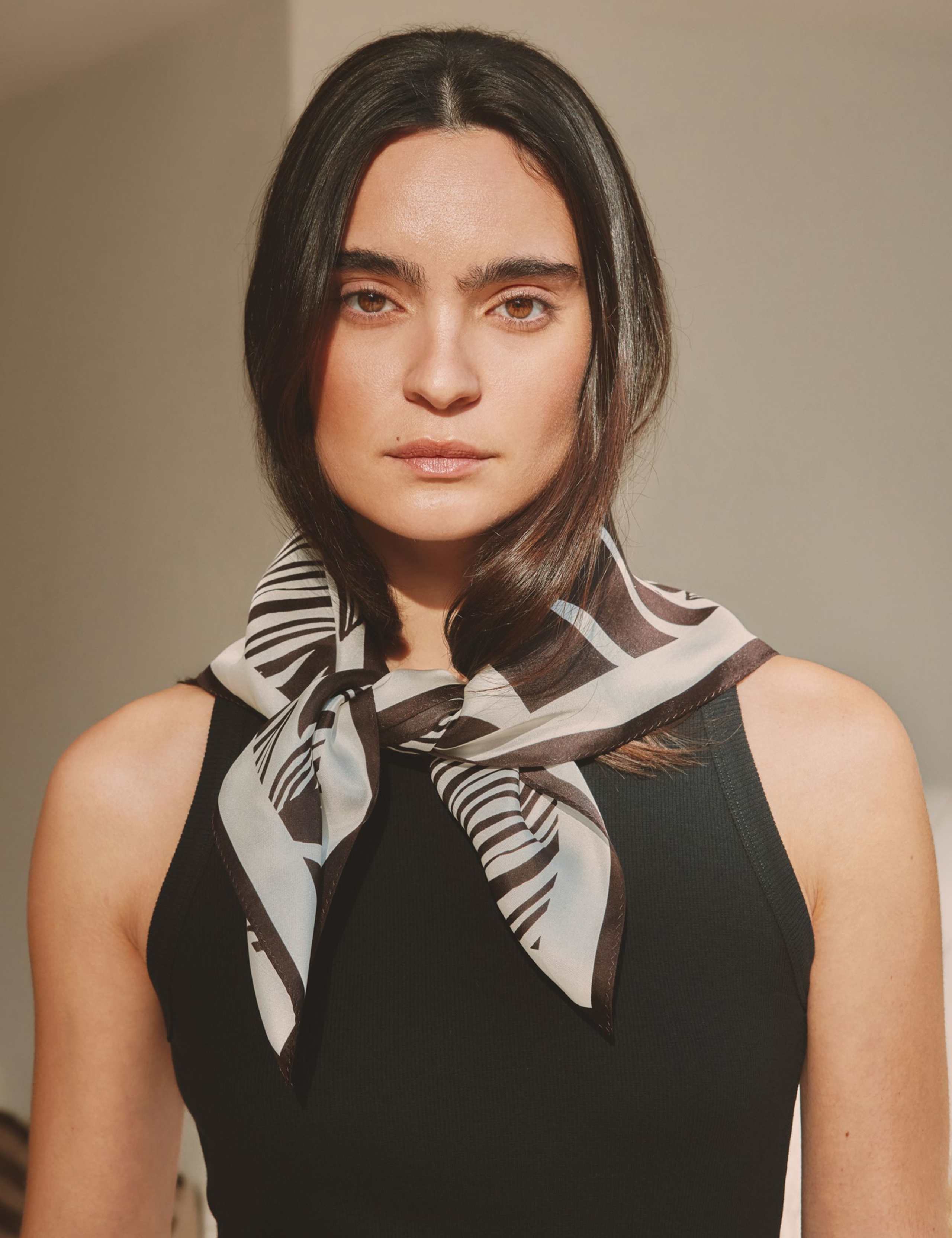 Pure Silk Mono Print Square Scarf 2 of 4