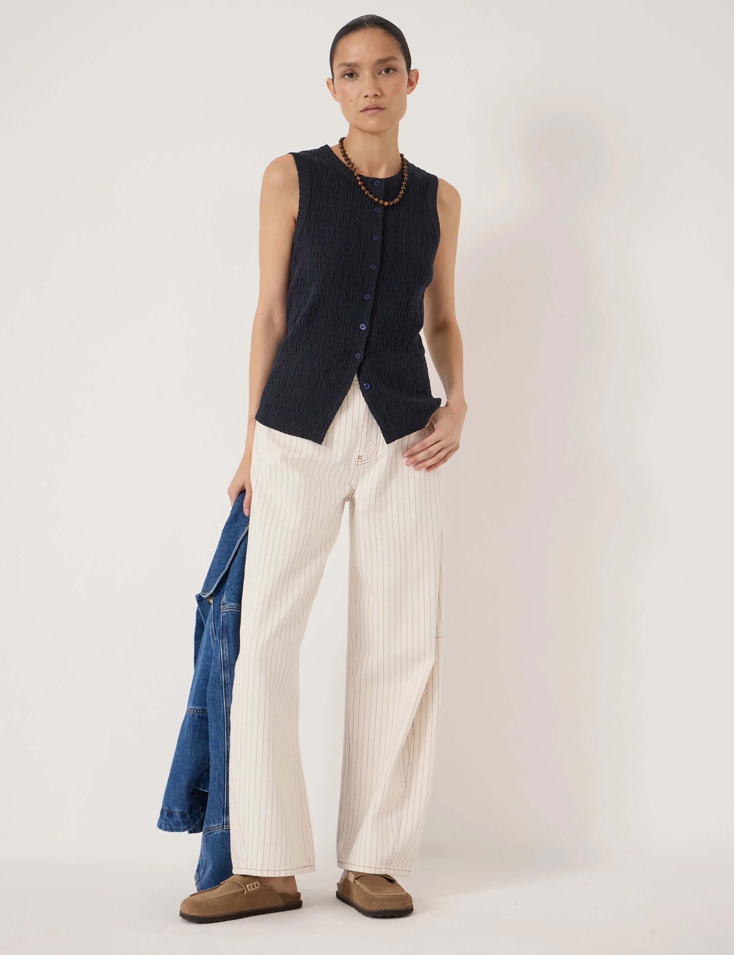 Cotton Rich Textured Knitted Vest 3 of 5