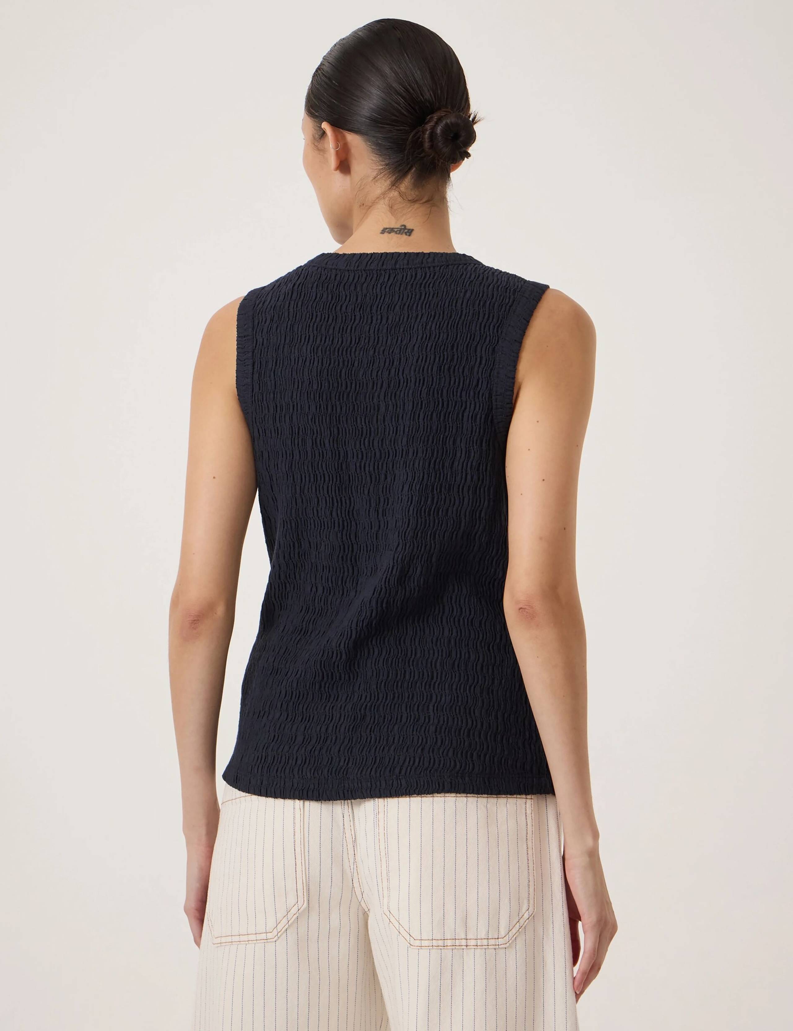 Cotton Rich Textured Knitted Vest 4 of 5