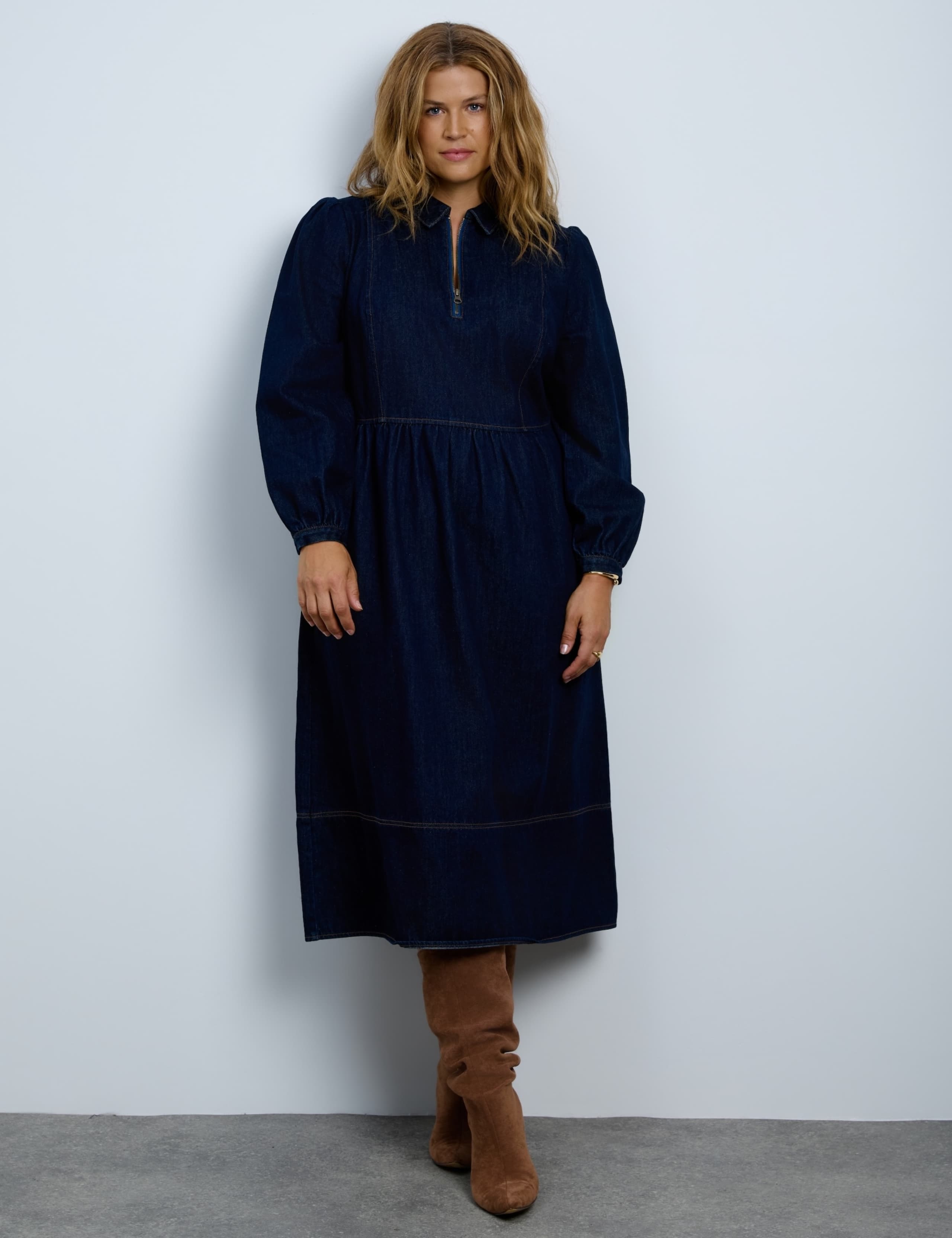 Cotton Rich Collared Midi Tiered Dress 5 of 10