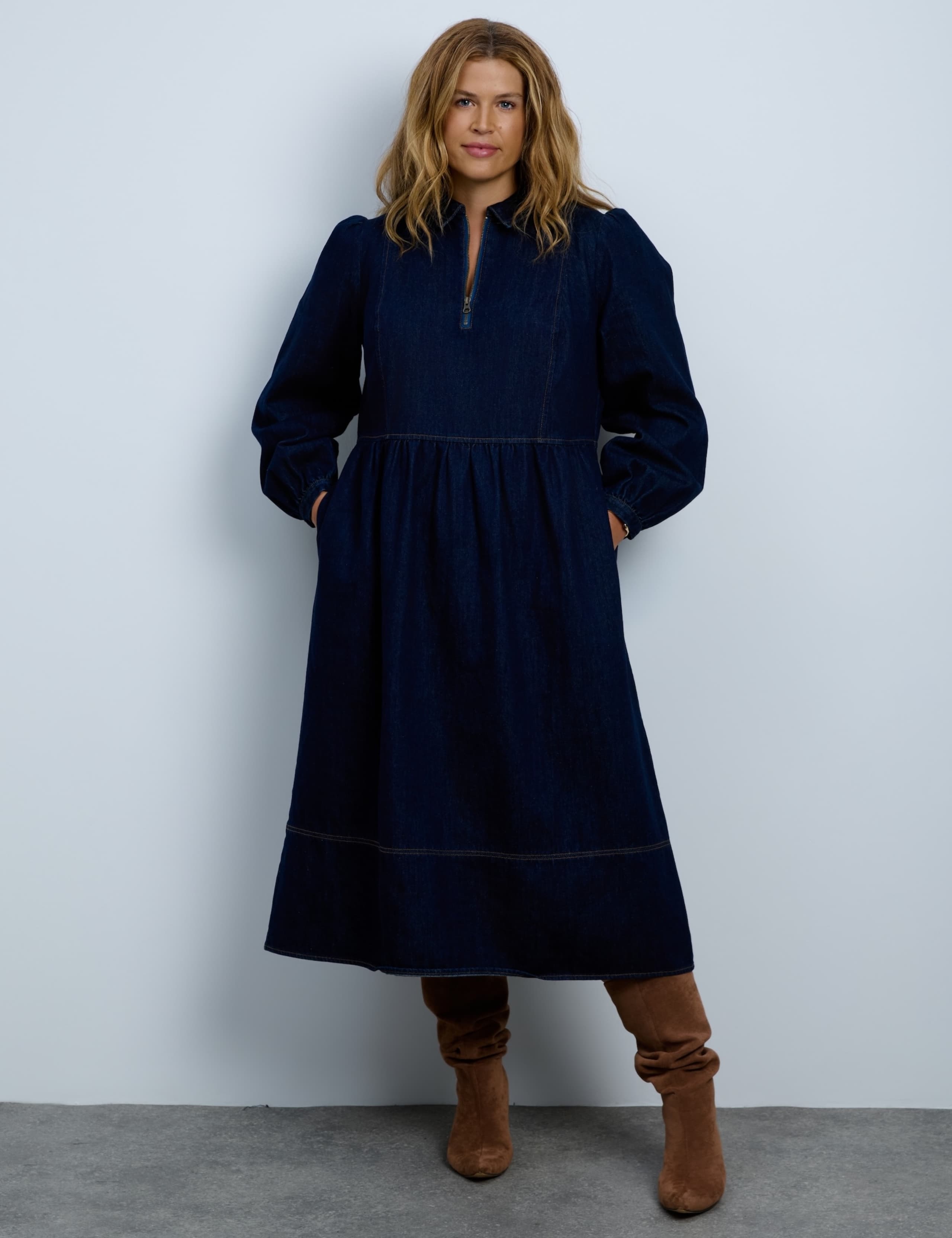 Cotton Rich Collared Midi Tiered Dress 6 of 10