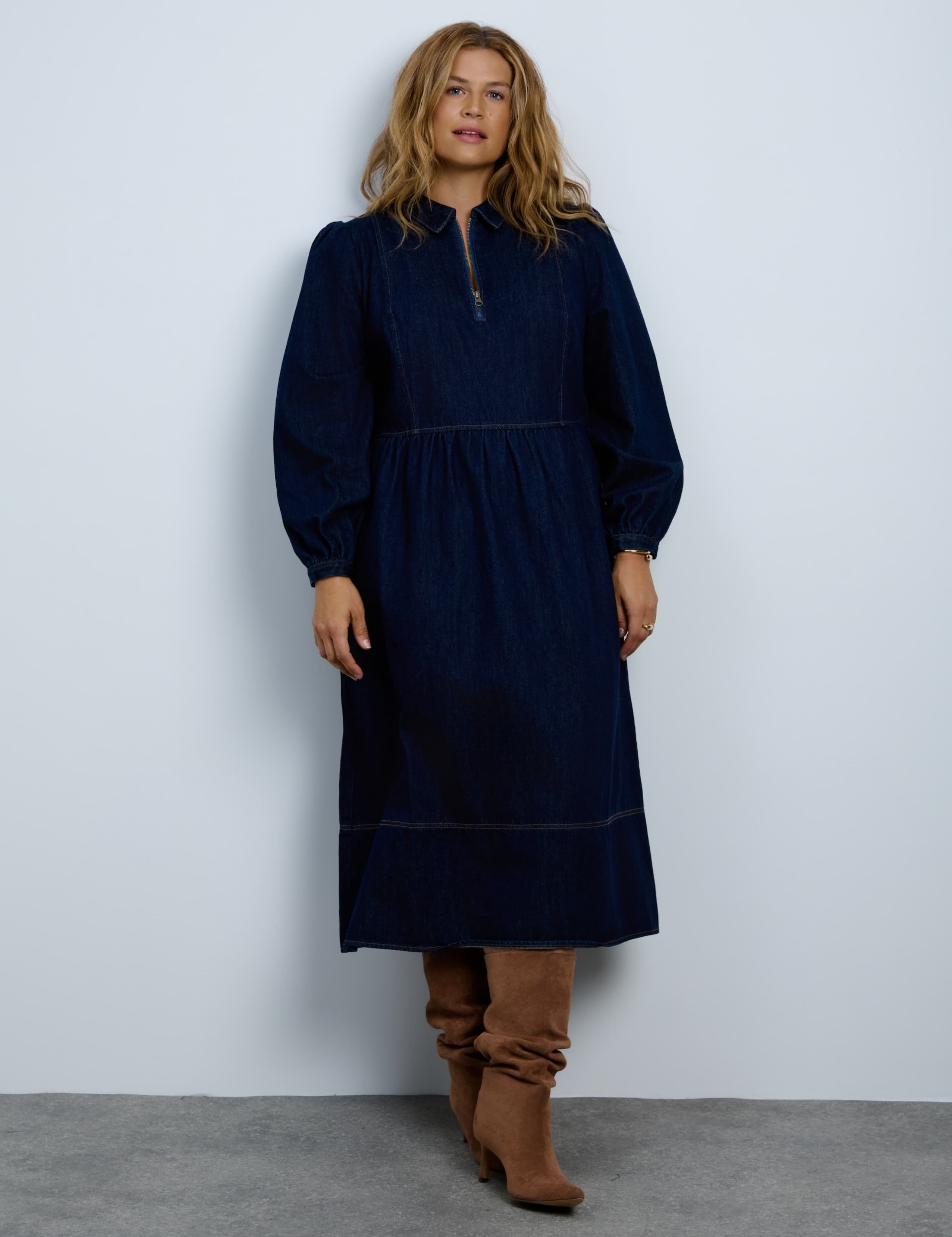 Cotton Rich Collared Midi Tiered Dress 7 of 10
