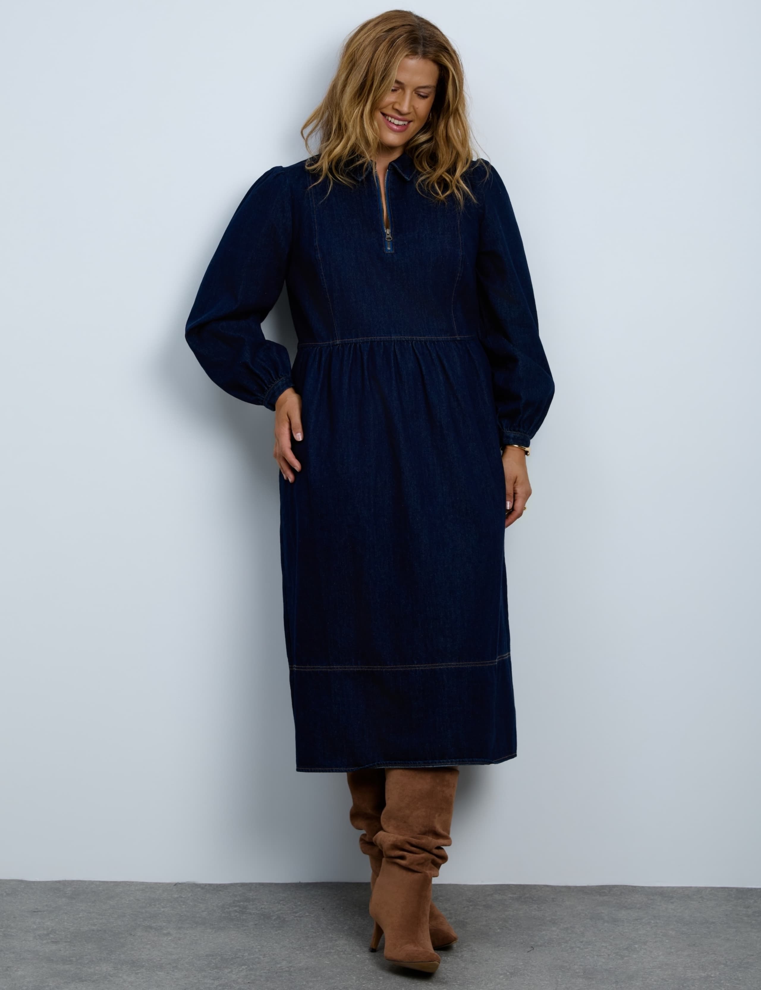 Cotton Rich Collared Midi Tiered Dress 8 of 10