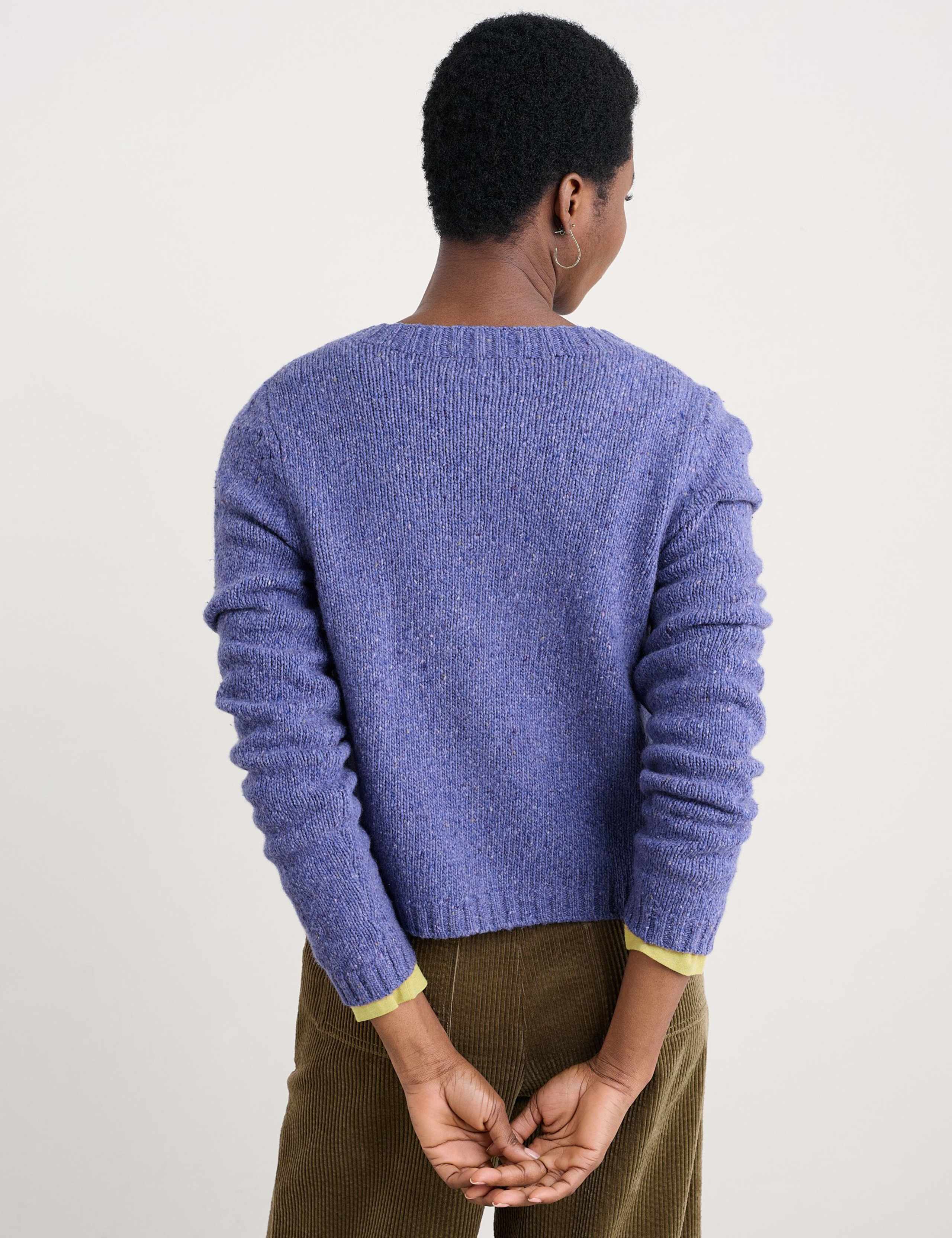 Merino Wool Rich Crew Neck Cardigan 4 of 5