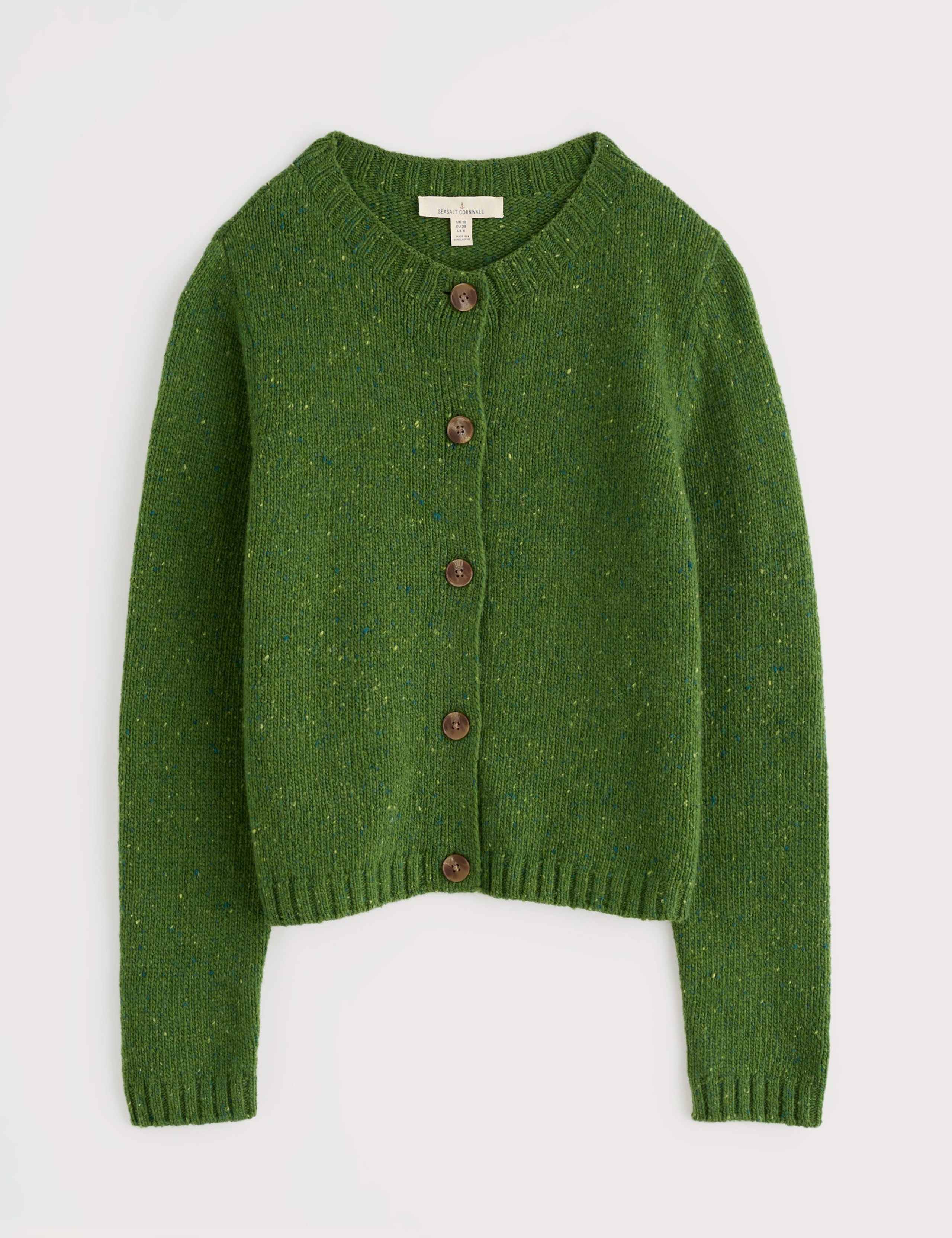 Merino Wool Rich Crew Neck Cardigan 2 of 5