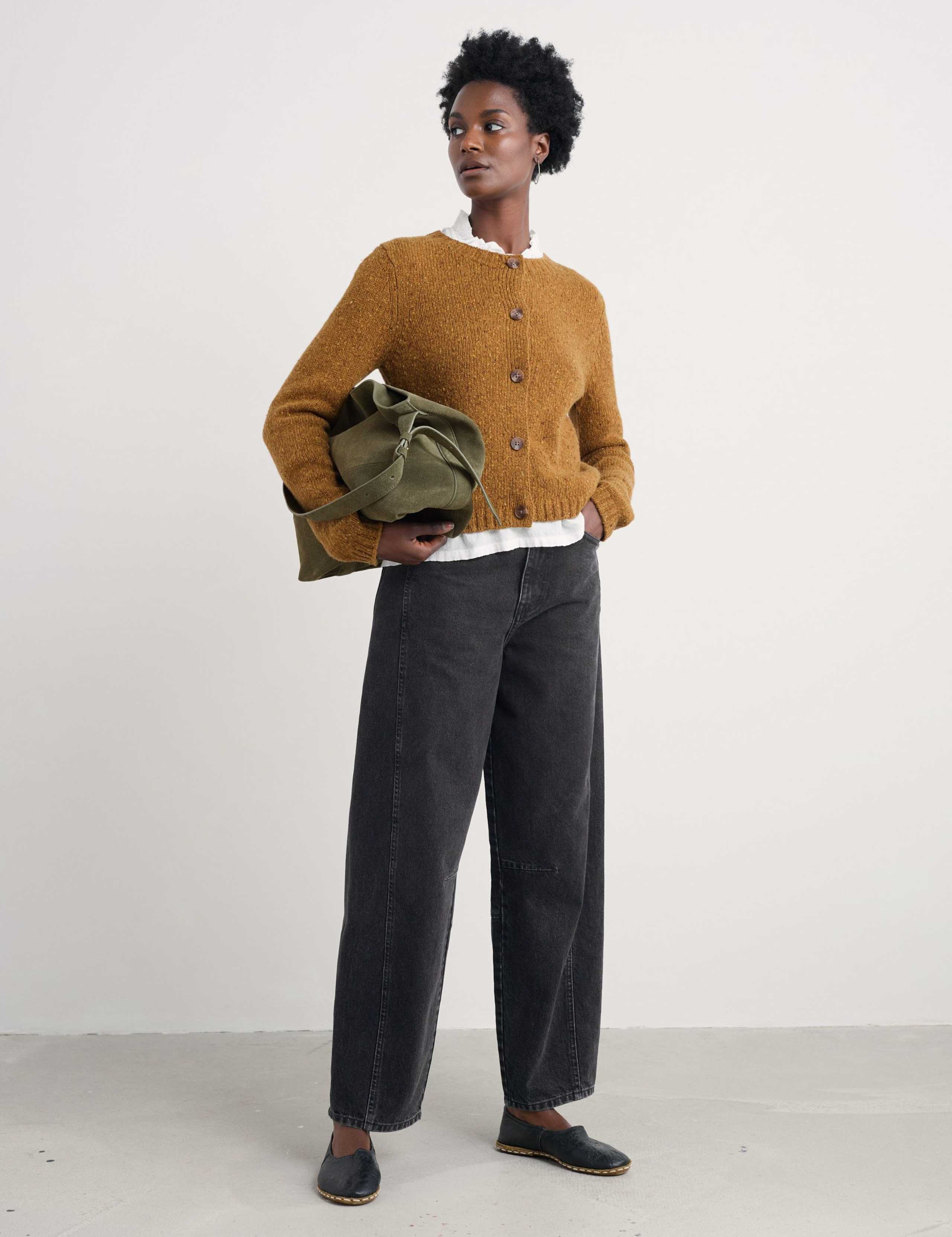 Merino Wool Rich Crew Neck Cardigan 4 of 6