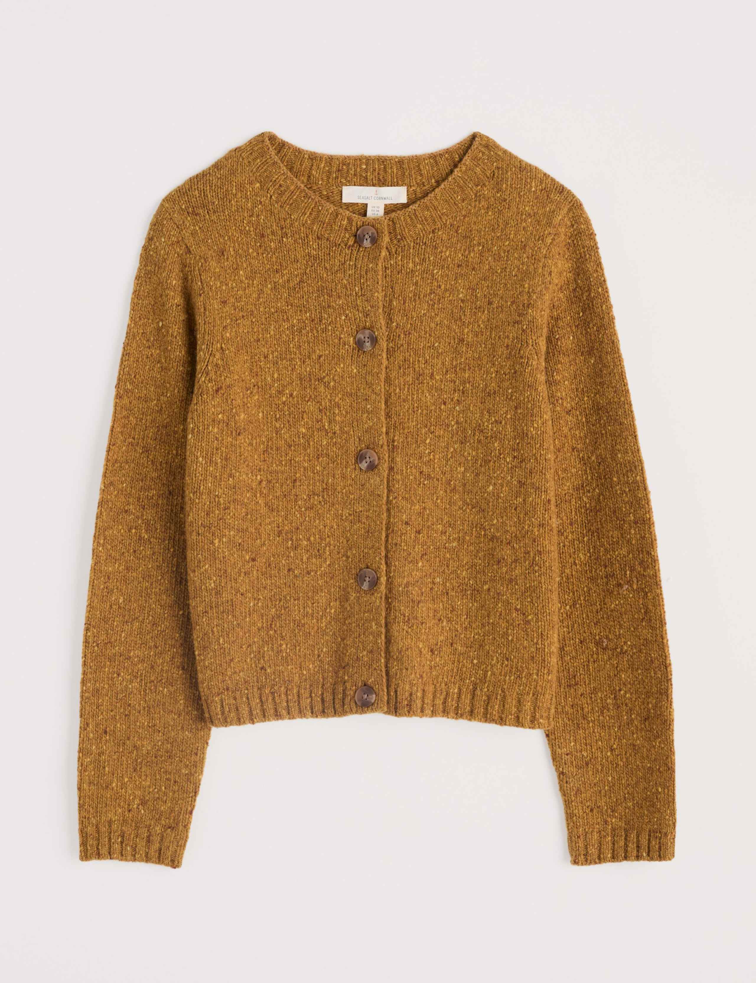 Merino Wool Rich Crew Neck Cardigan 2 of 6