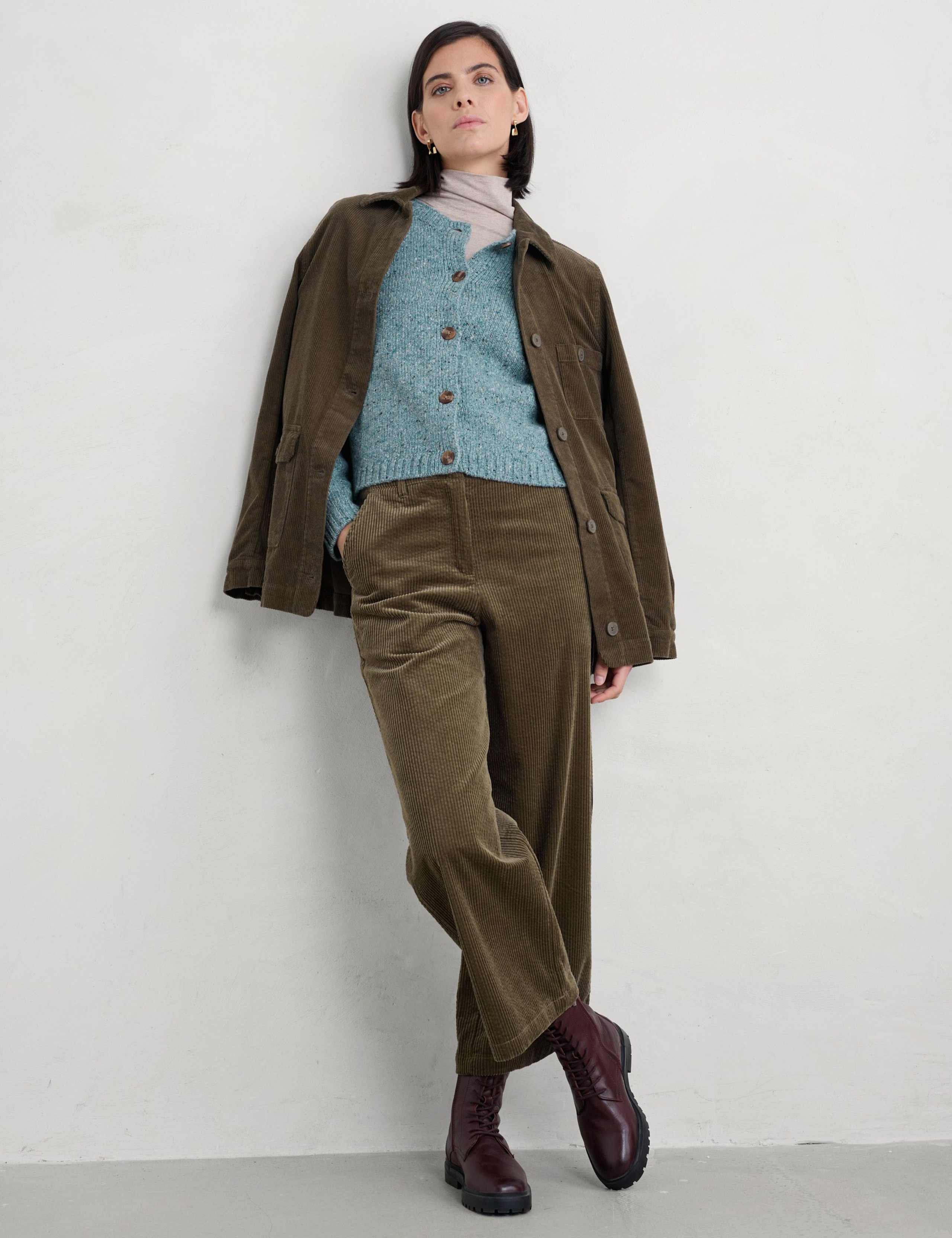 Merino Wool Rich Crew Neck Cardigan 3 of 5