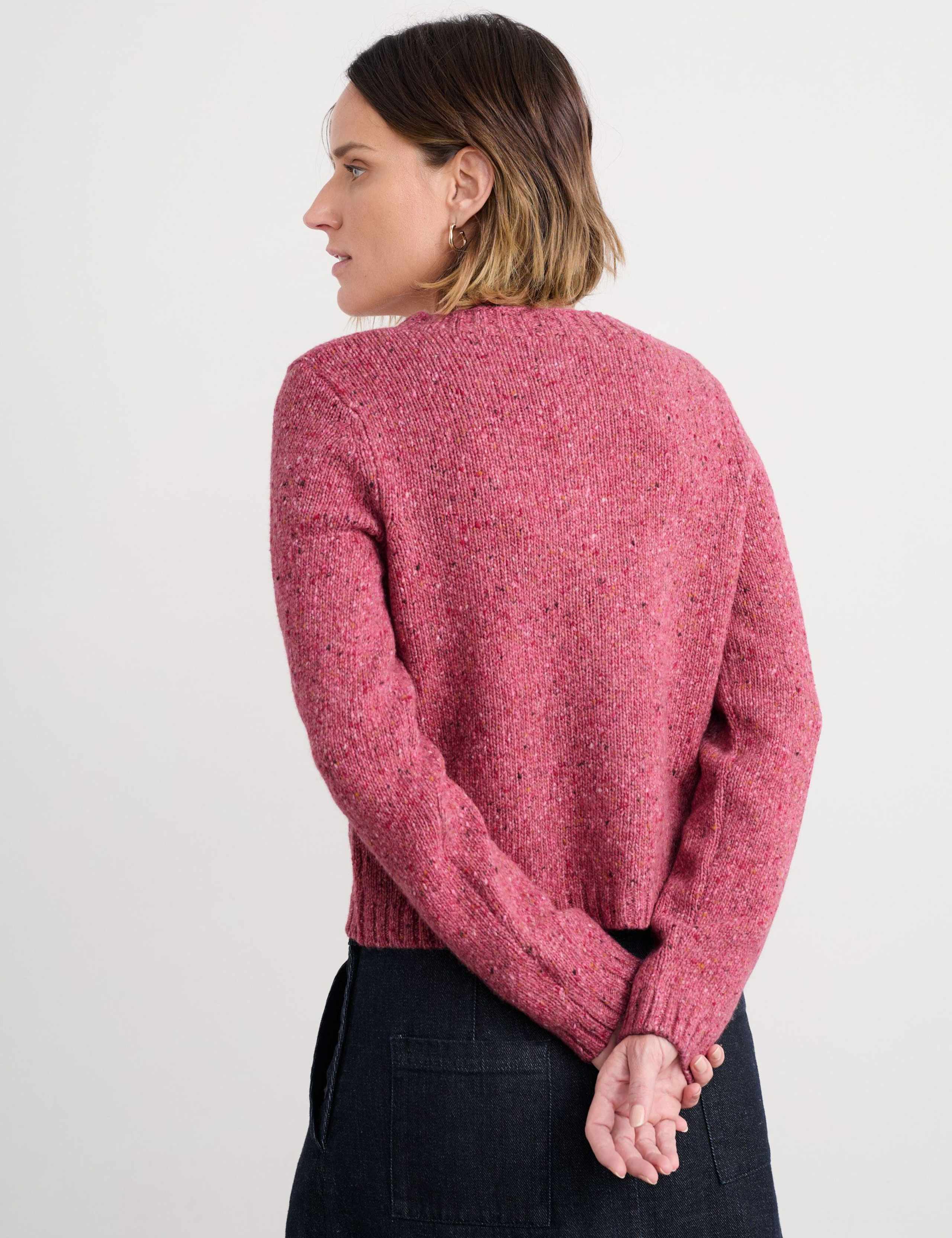 Merino Wool Rich Crew Neck Cardigan 3 of 5