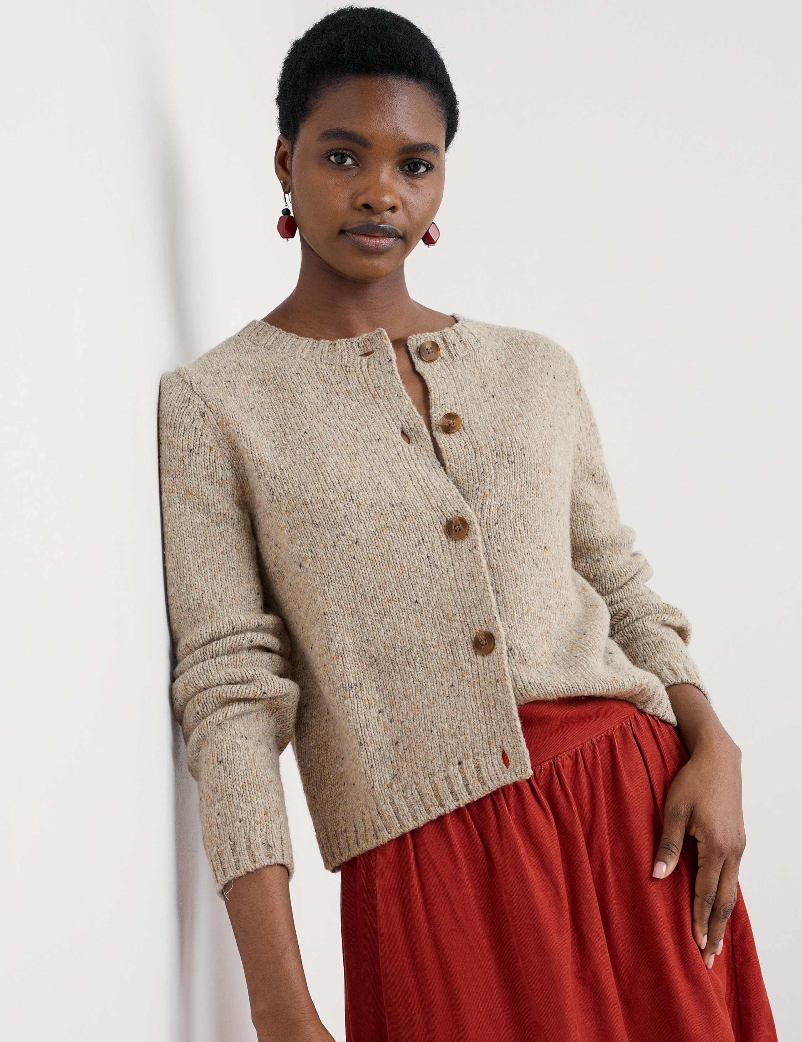 Merino Wool Rich Crew Neck Cardigan 4 of 5