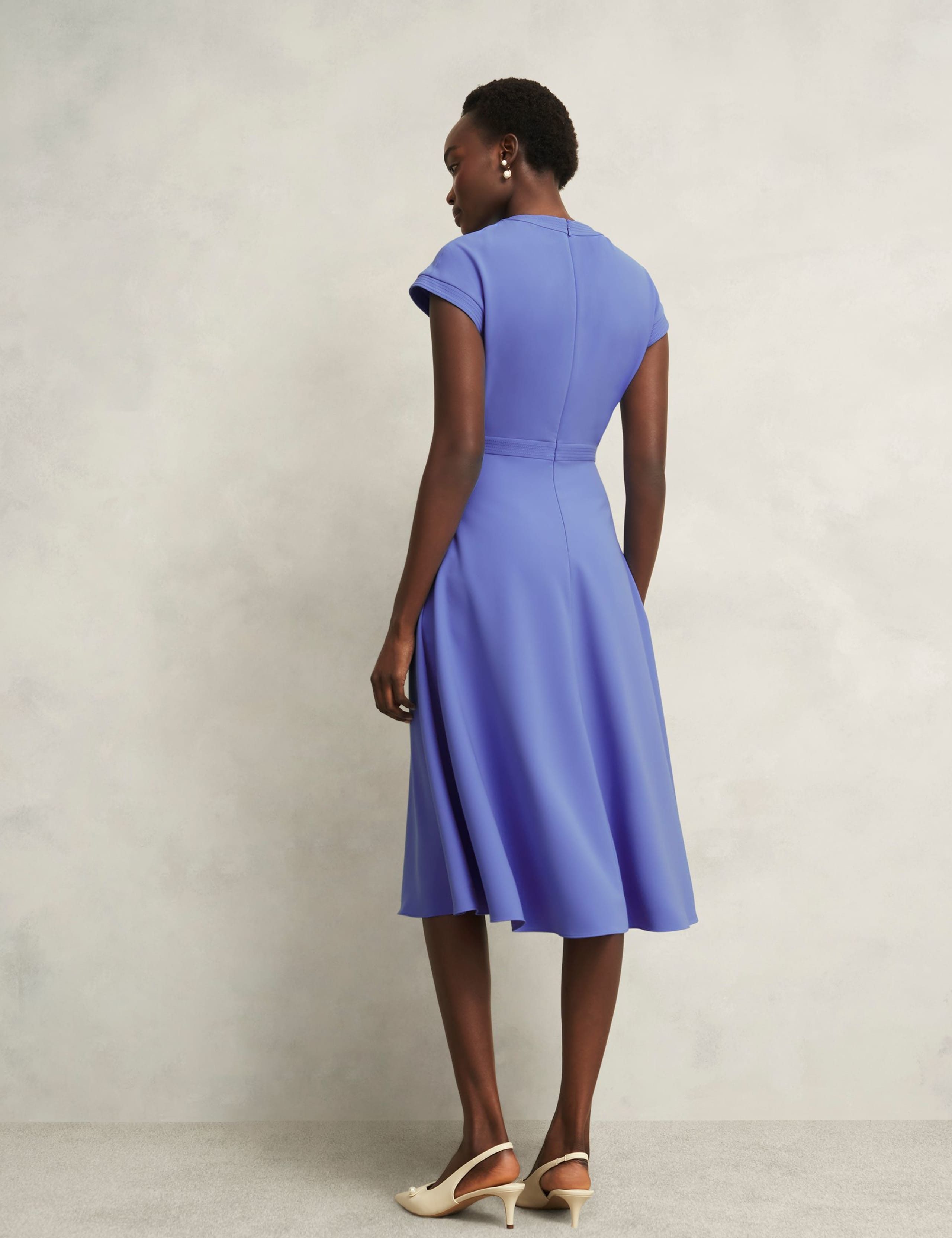 Round Neck Knee Length Skater Dress 3 of 6