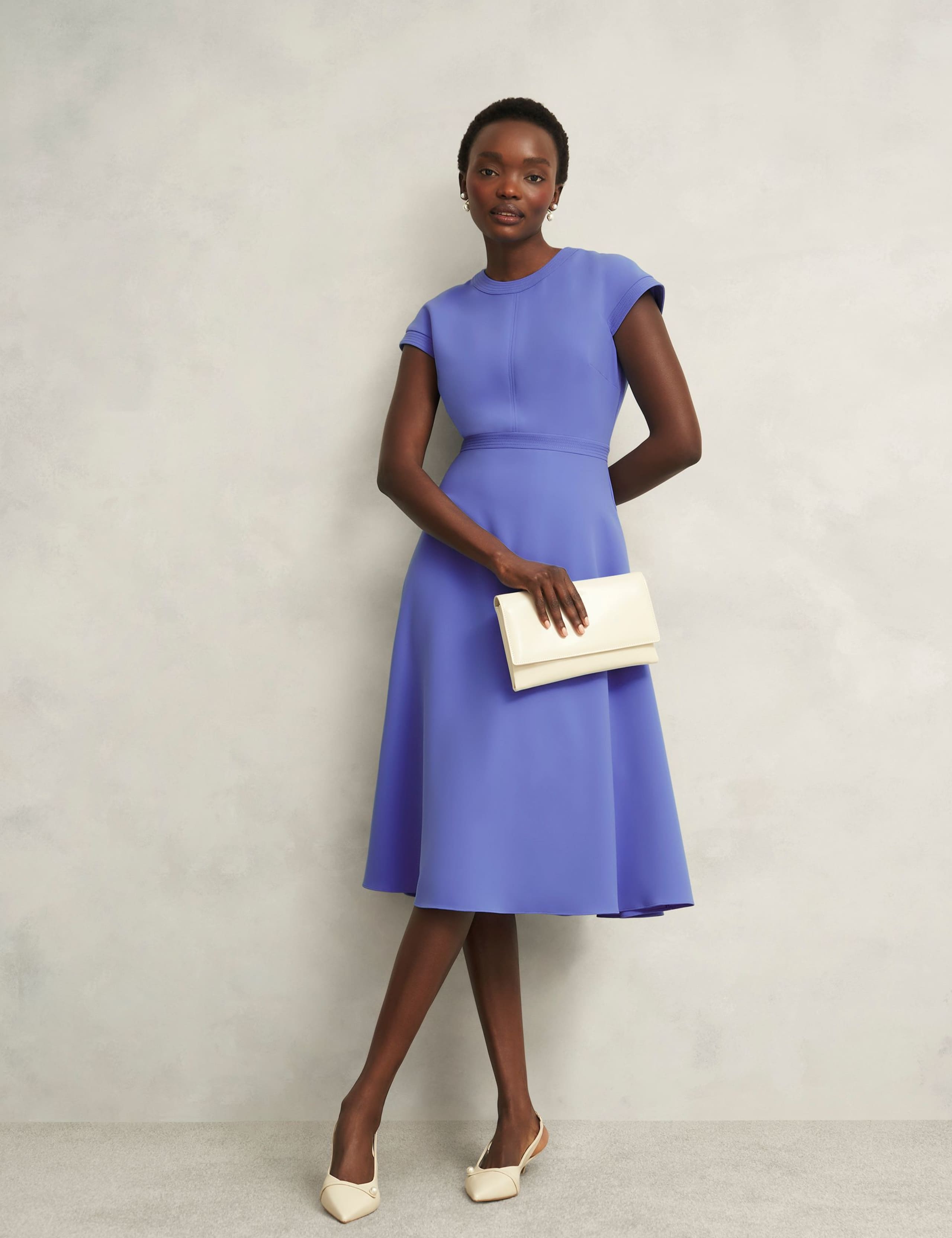 Round Neck Knee Length Skater Dress 4 of 6