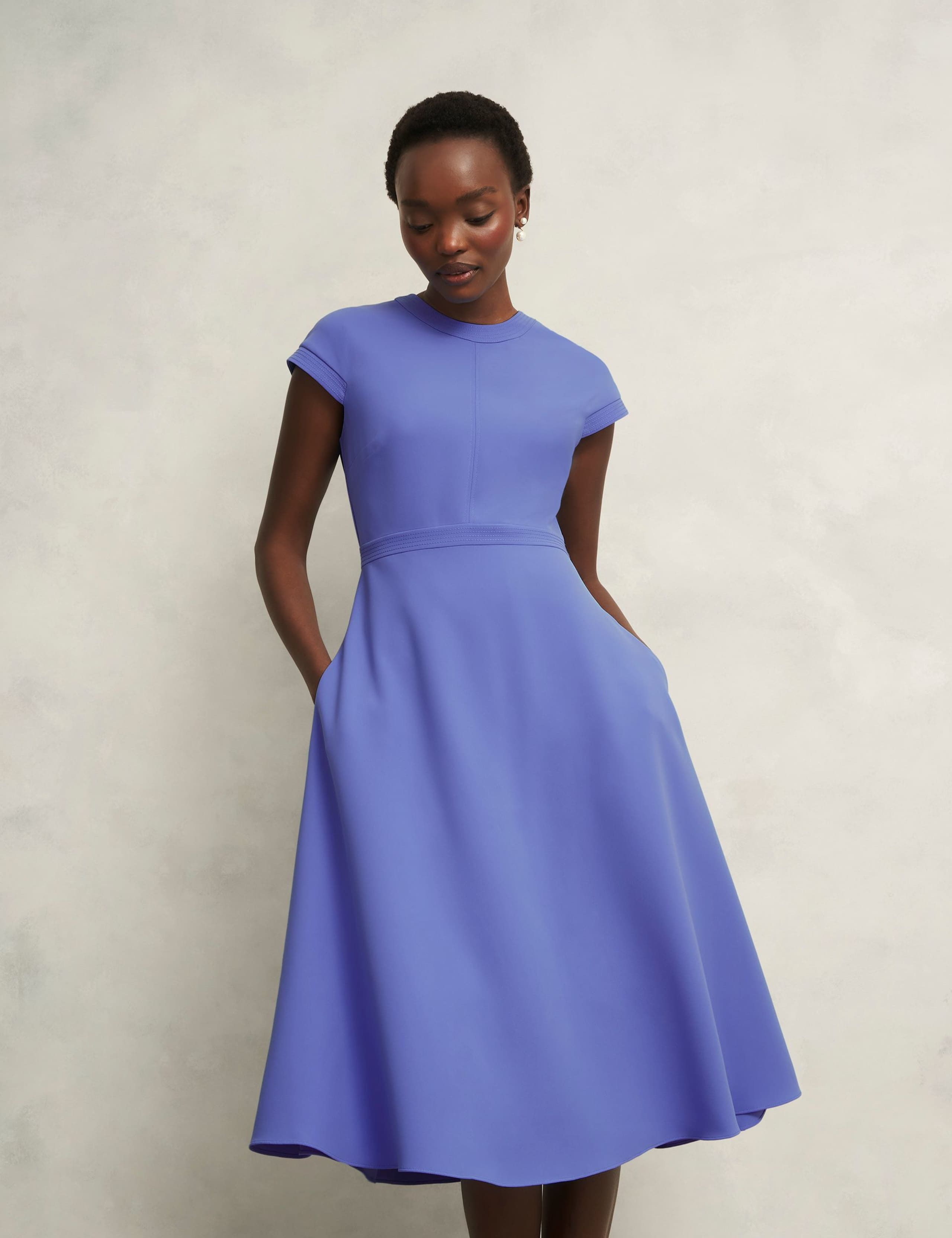 Round Neck Knee Length Skater Dress 5 of 6