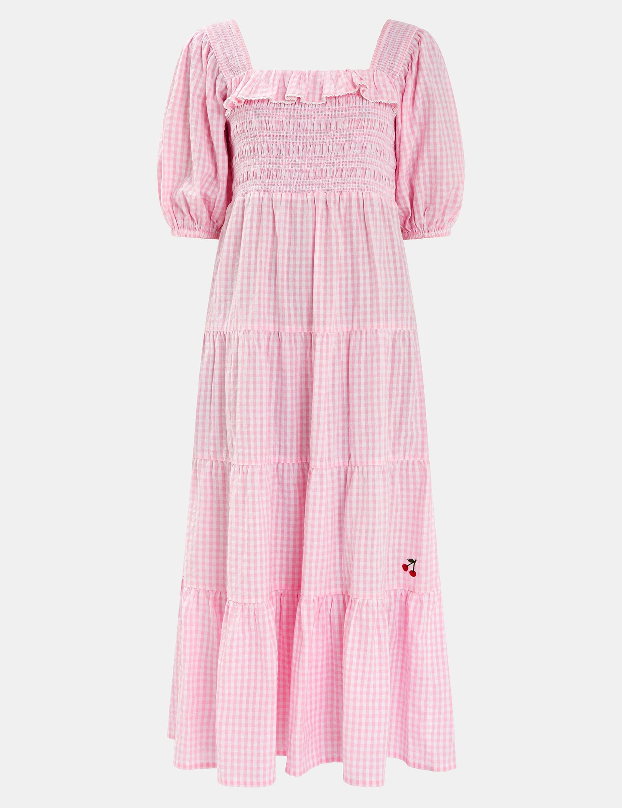 Pure Cotton Gingham Square Neck Maxi Dress 2 of 4