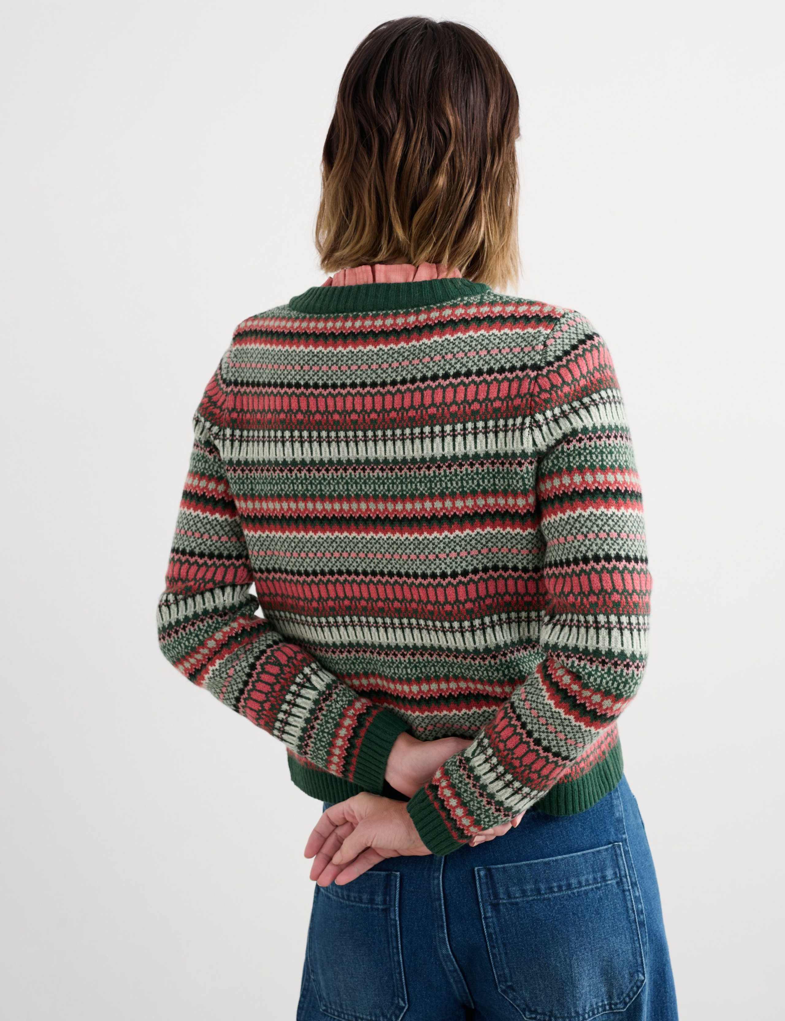 Merino Wool Rich Textured Patterned Cardigan 3 of 5
