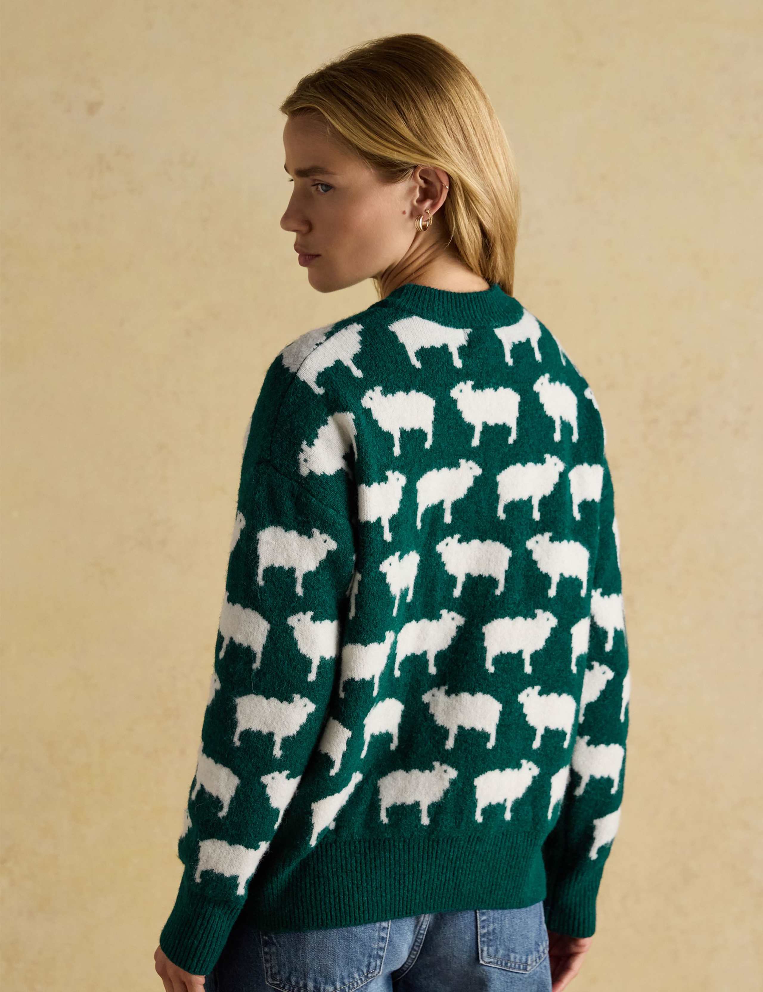 Knitted Fleece Navidad Slogan Sheep Jumper 3 of 5