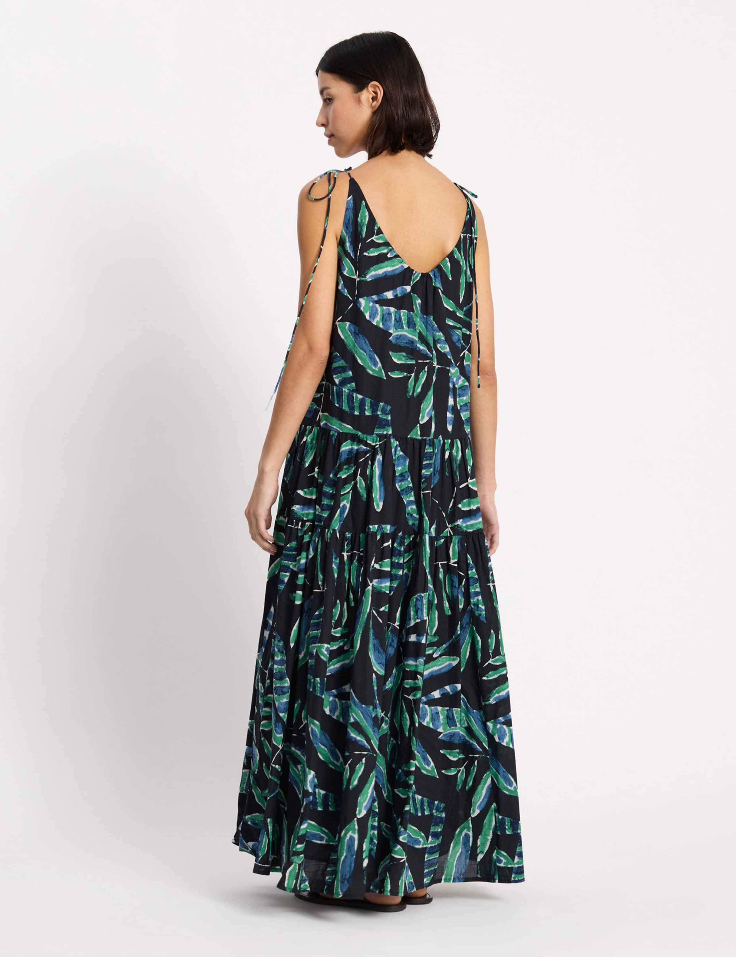 Pure Cotton Painterly Palm Maxi Dress 5 of 6