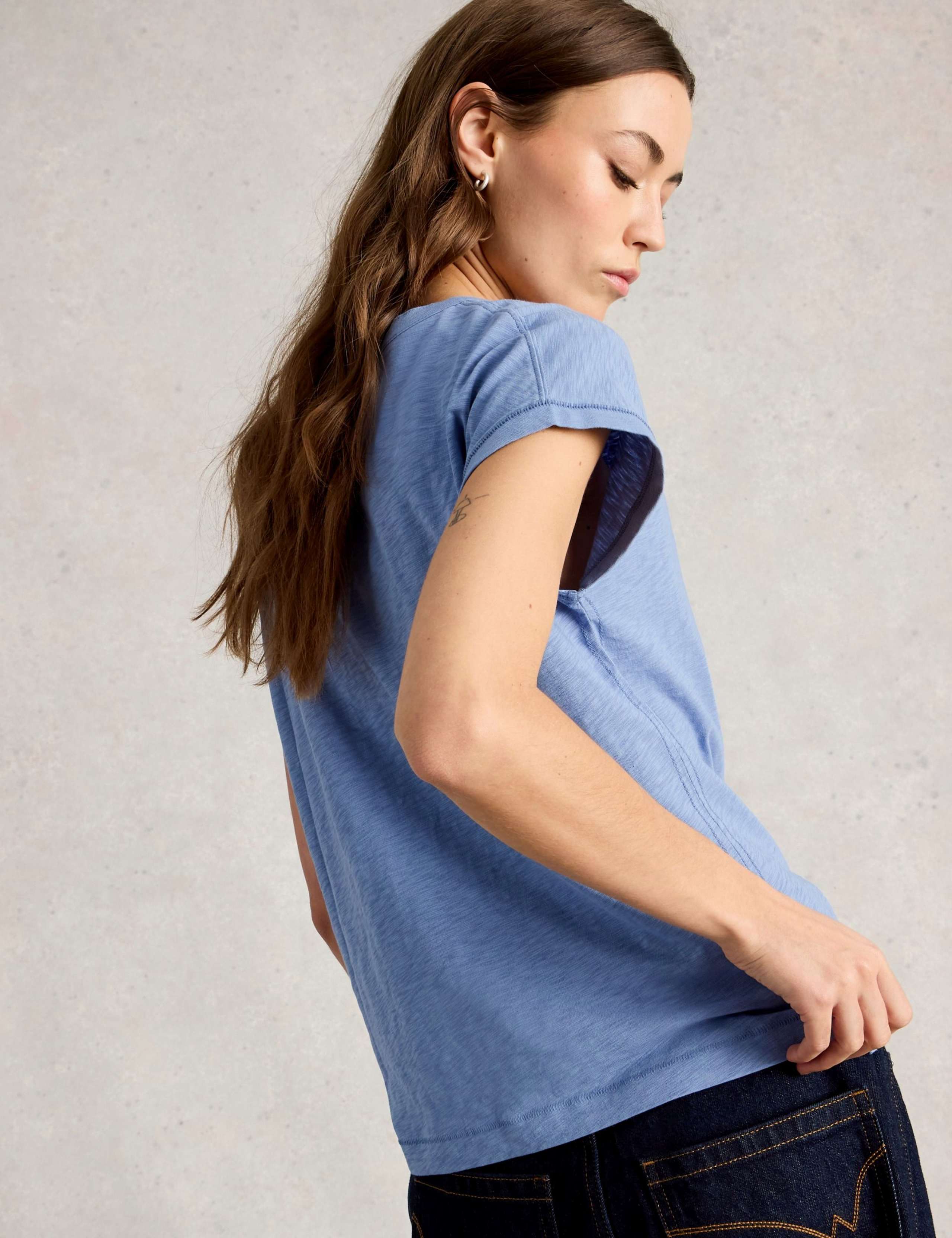 Pure Cotton Nina Notch Neck T-Shirt 4 of 6