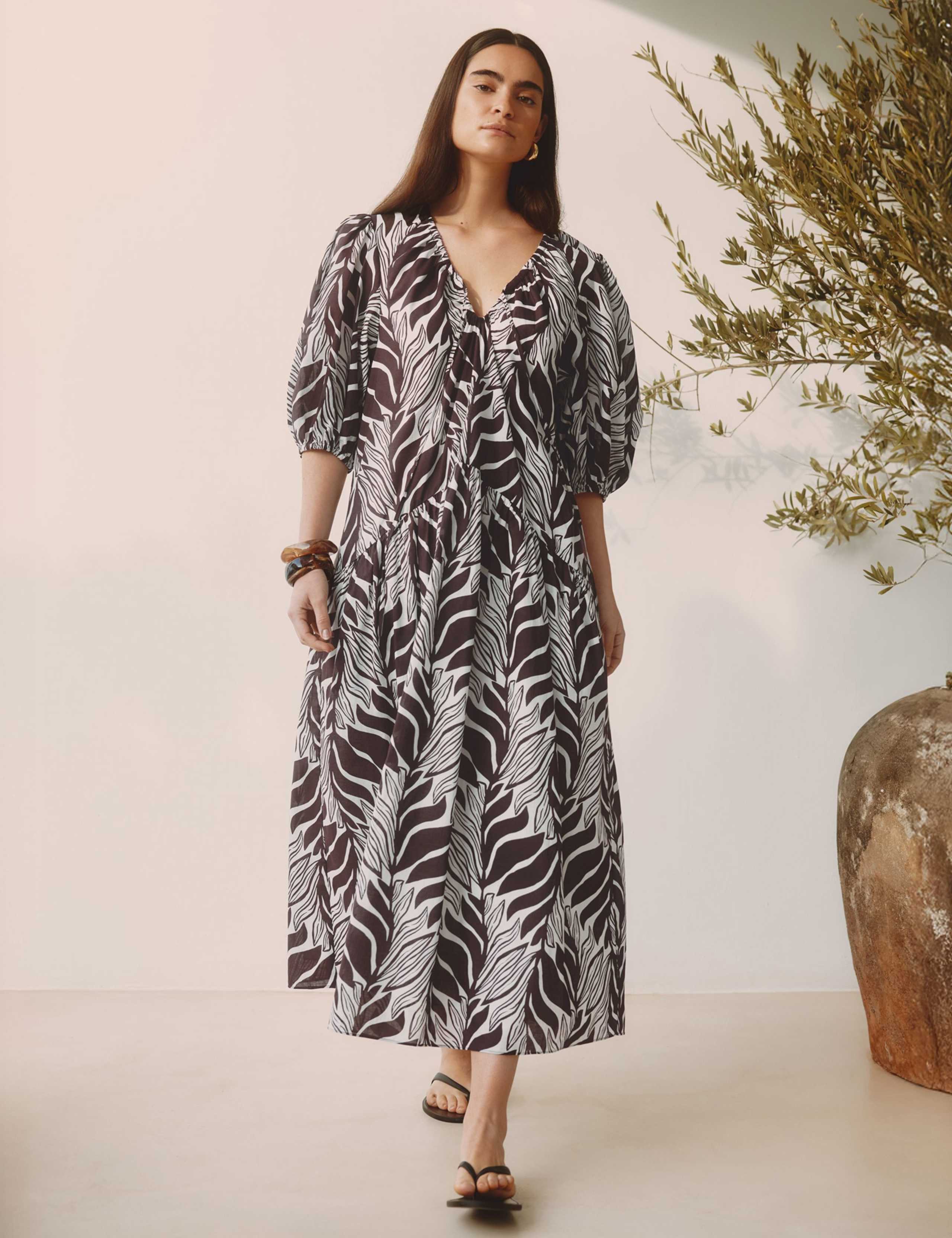 Pure Cotton Floral Maxi Relaxed Smock Dress 1 of 6