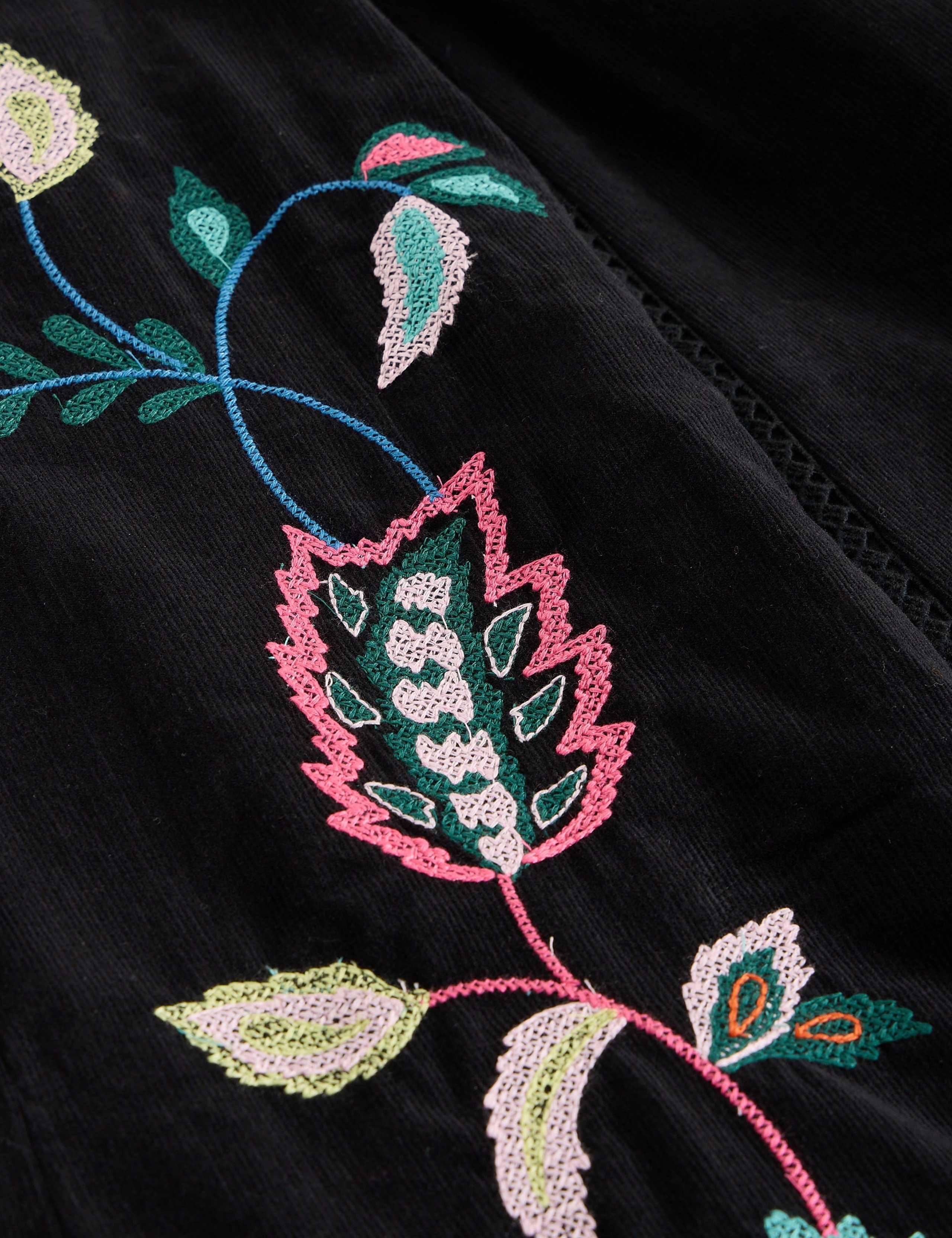 Corduroy Embroidered Midaxi A-Line Skirt 7 of 7