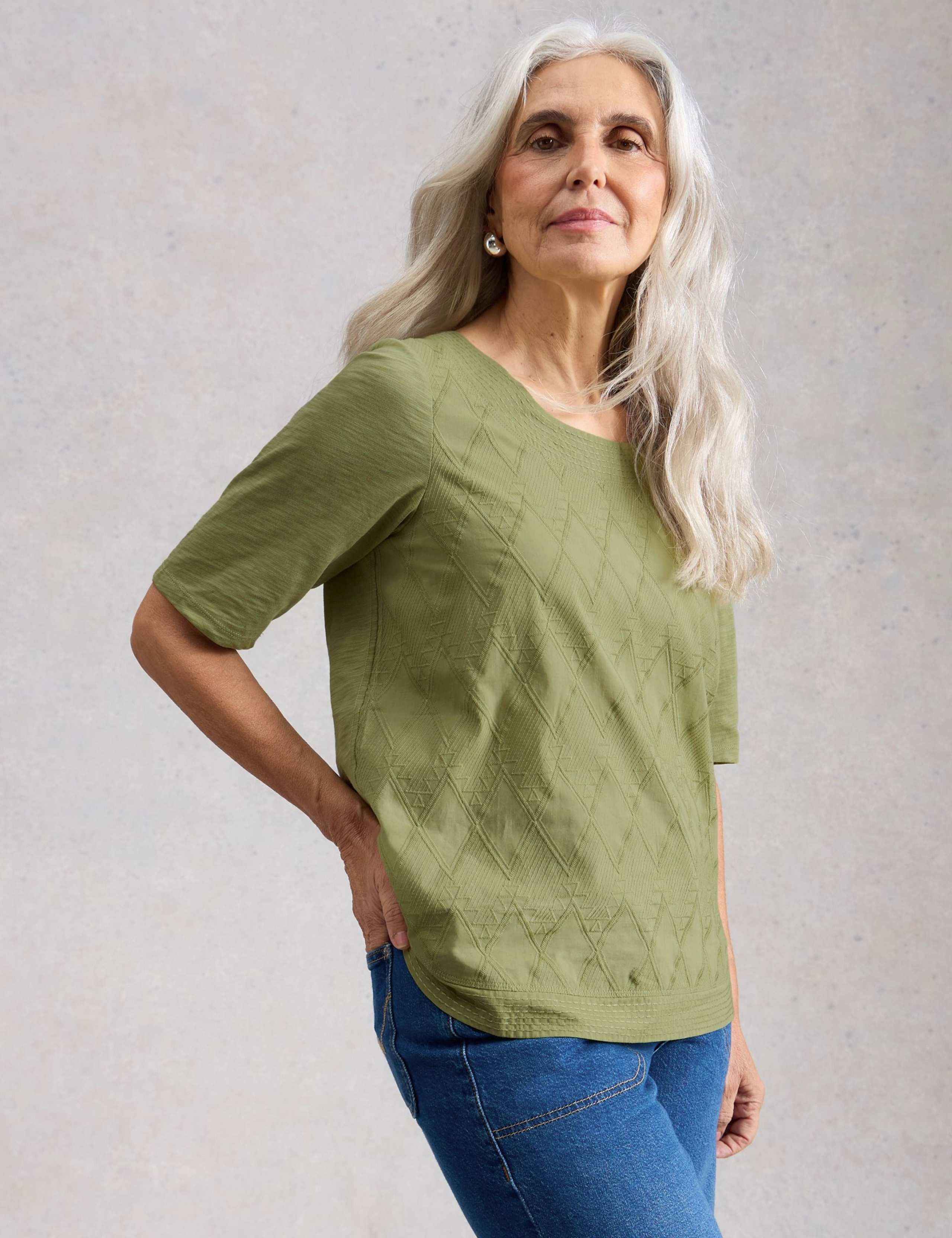 Pure Cotton Embroidered Top 3 of 6