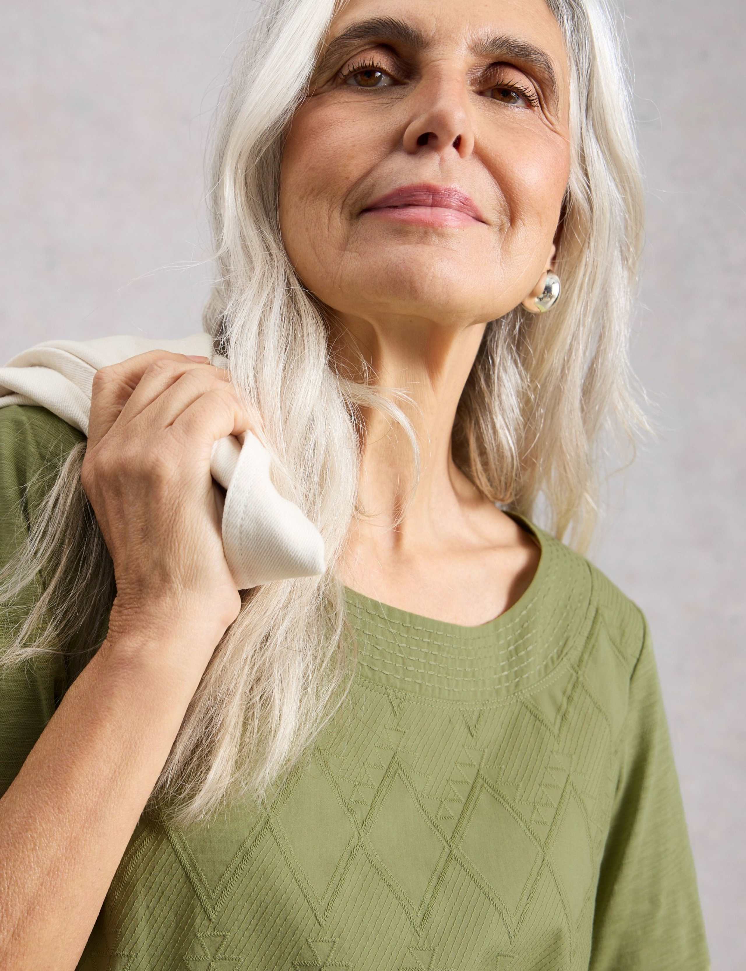 Pure Cotton Embroidered Top 5 of 6