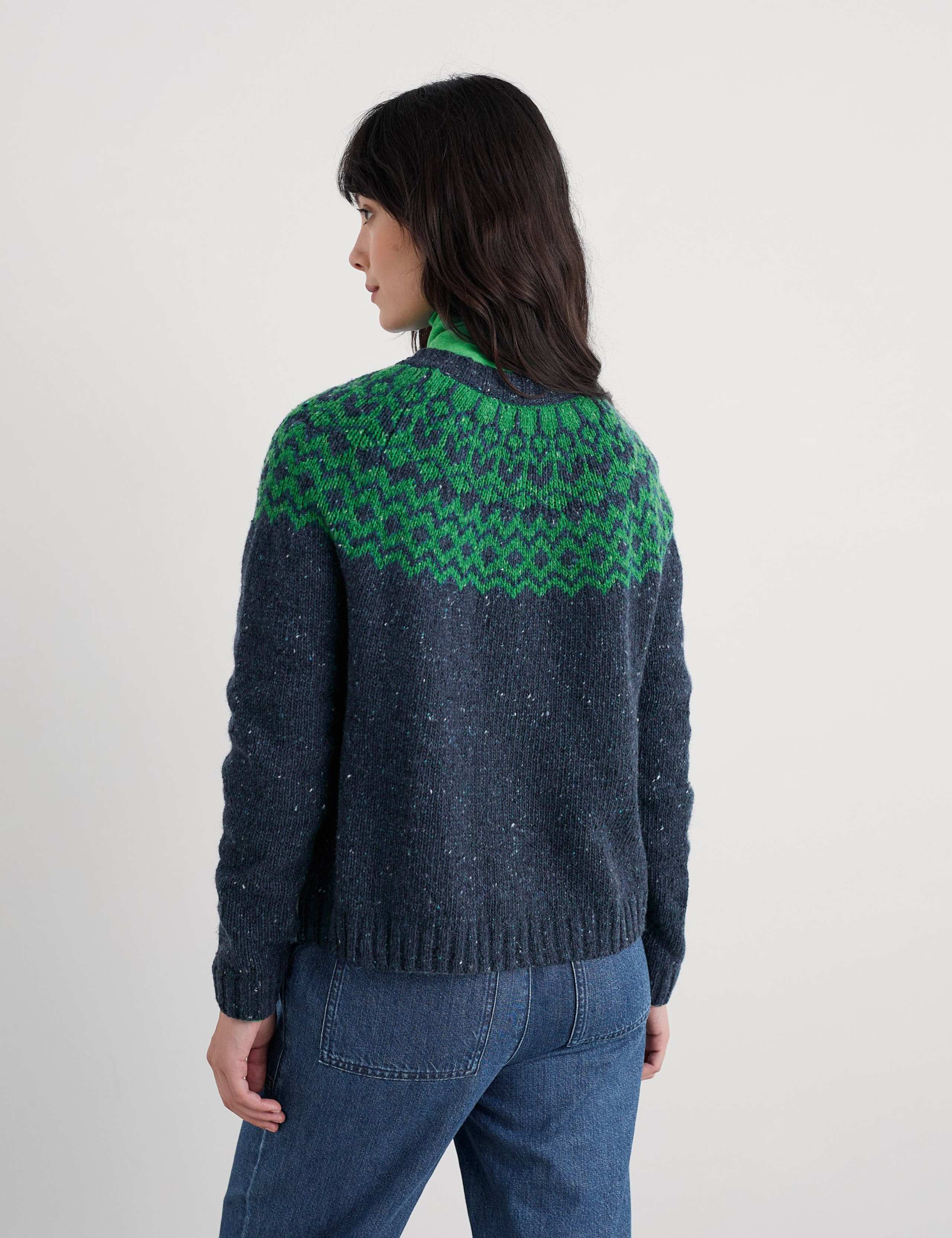 Merino Wool Rich Embroidered Relaxed Cardigan 4 of 5