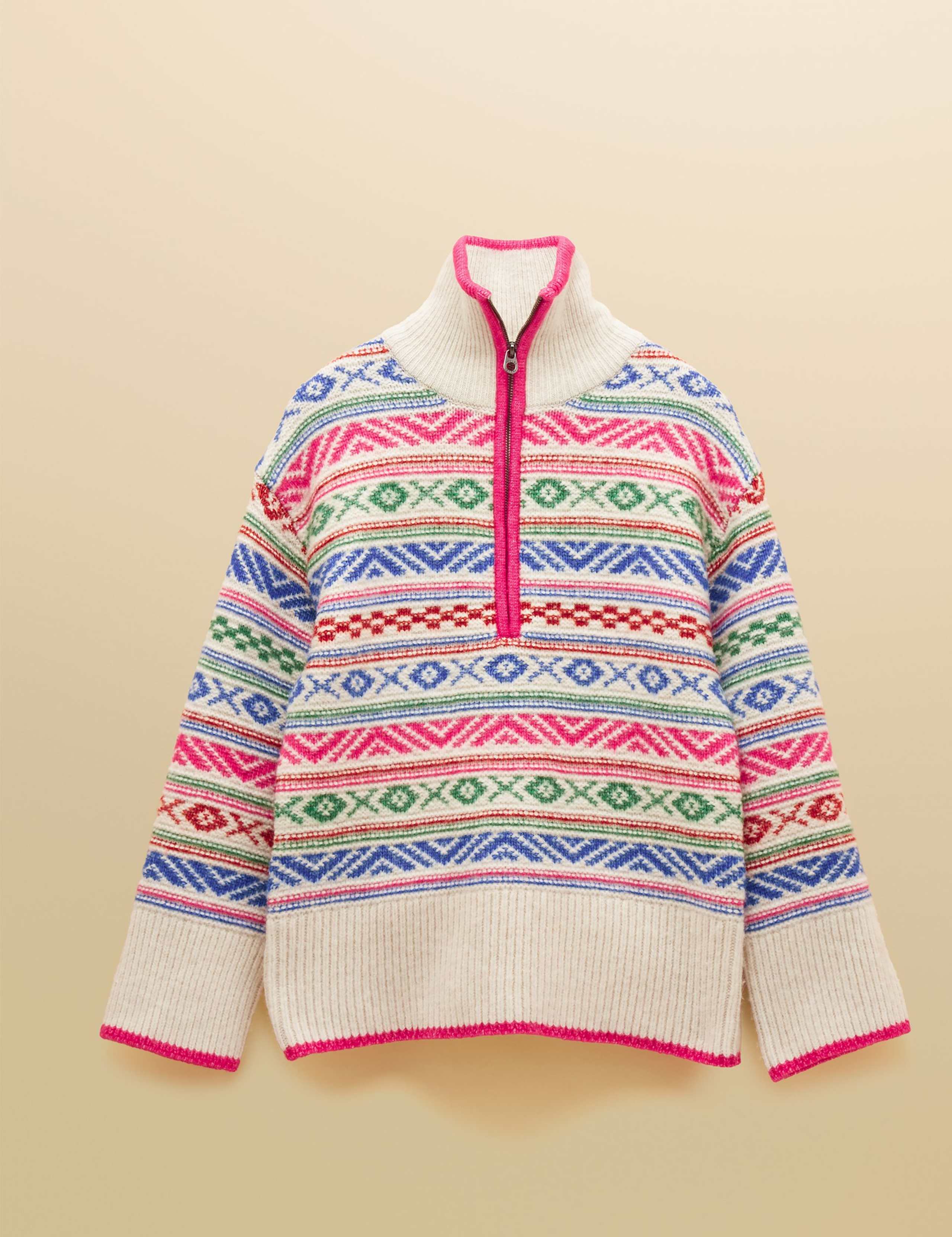 Fair Isle Funnel Neck Half Zip Jumper 2 of 7