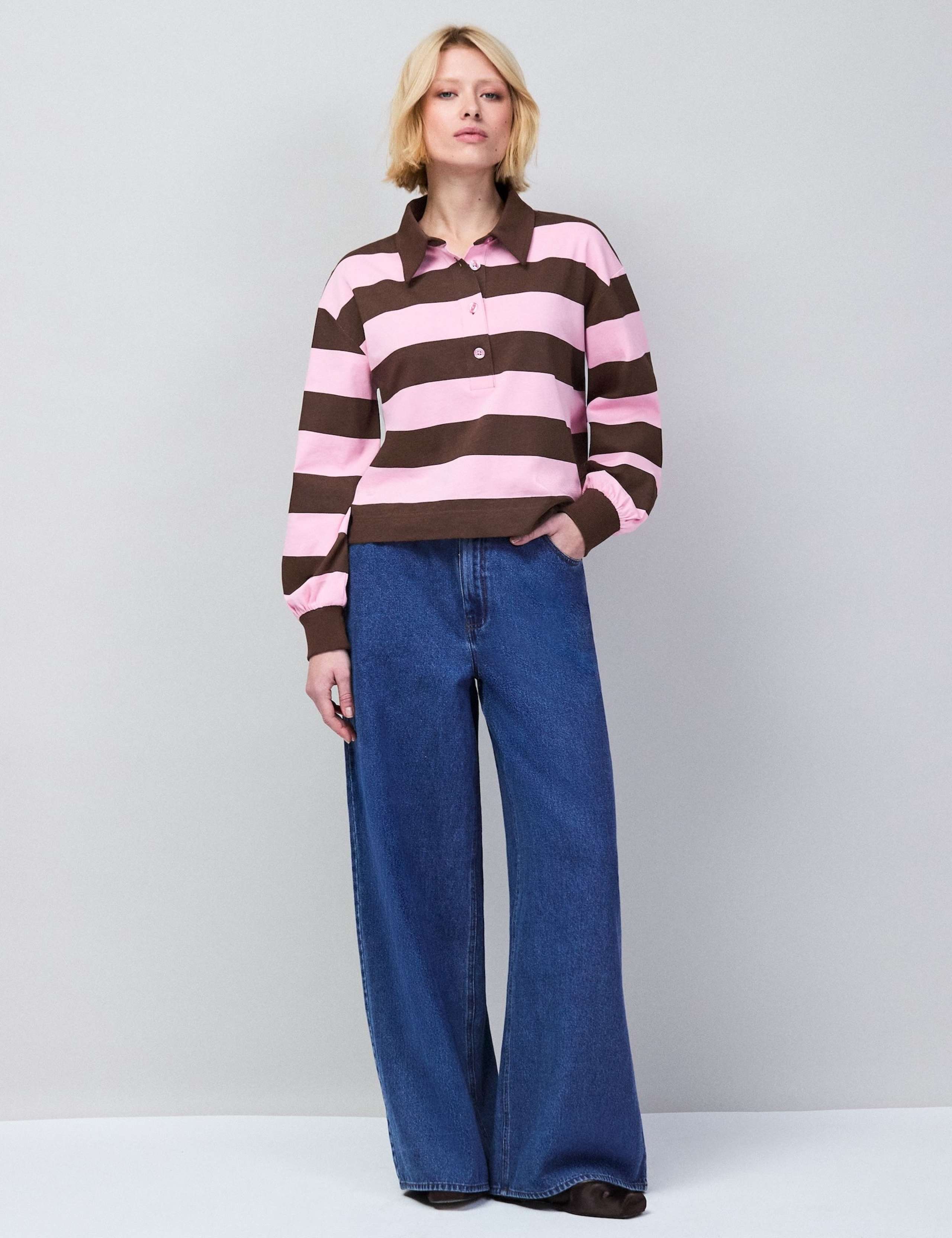 Pure Cotton Striped Relaxed Rugby Shirt 3 of 6