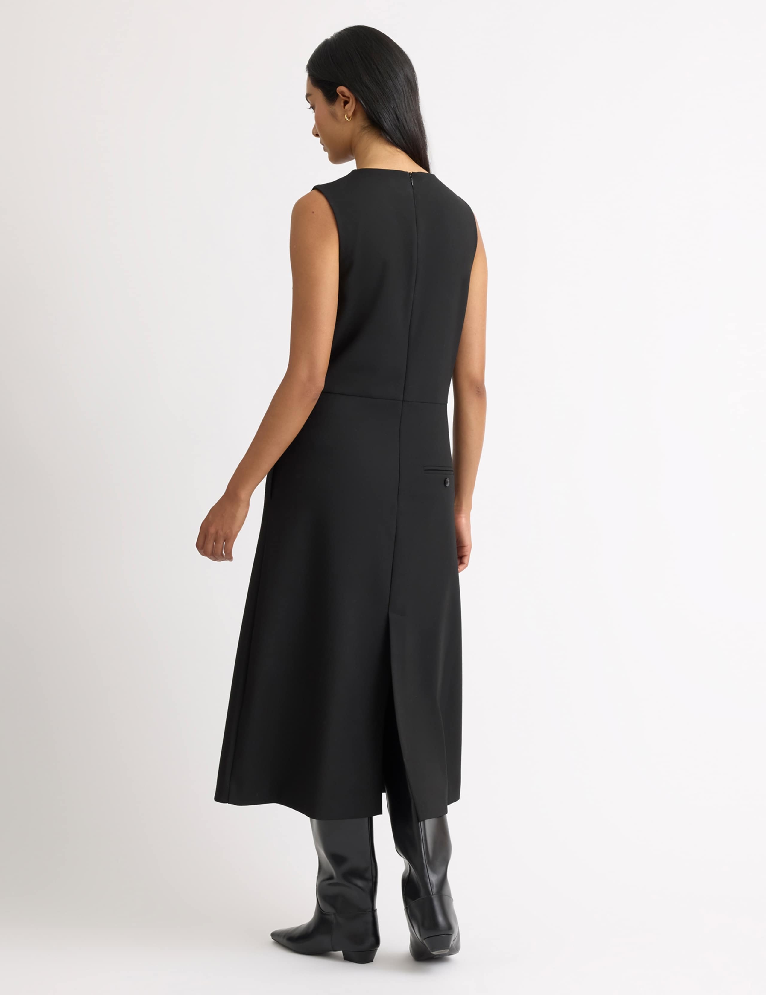 V-Neck Midi Tailored Wrap Dress 3 of 5