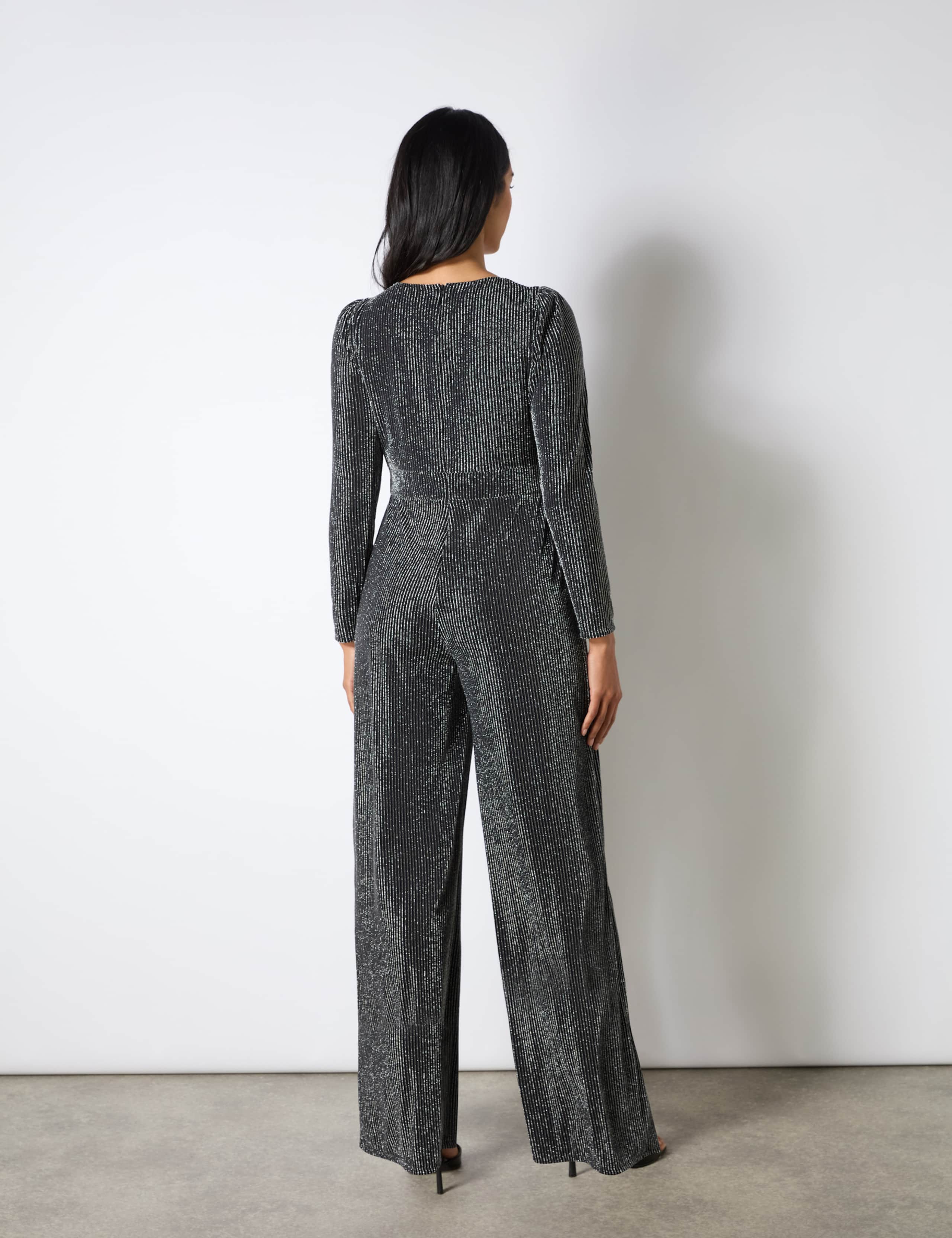 Sparkly Long Sleeve Wide Leg Jumpsuit 4 of 5