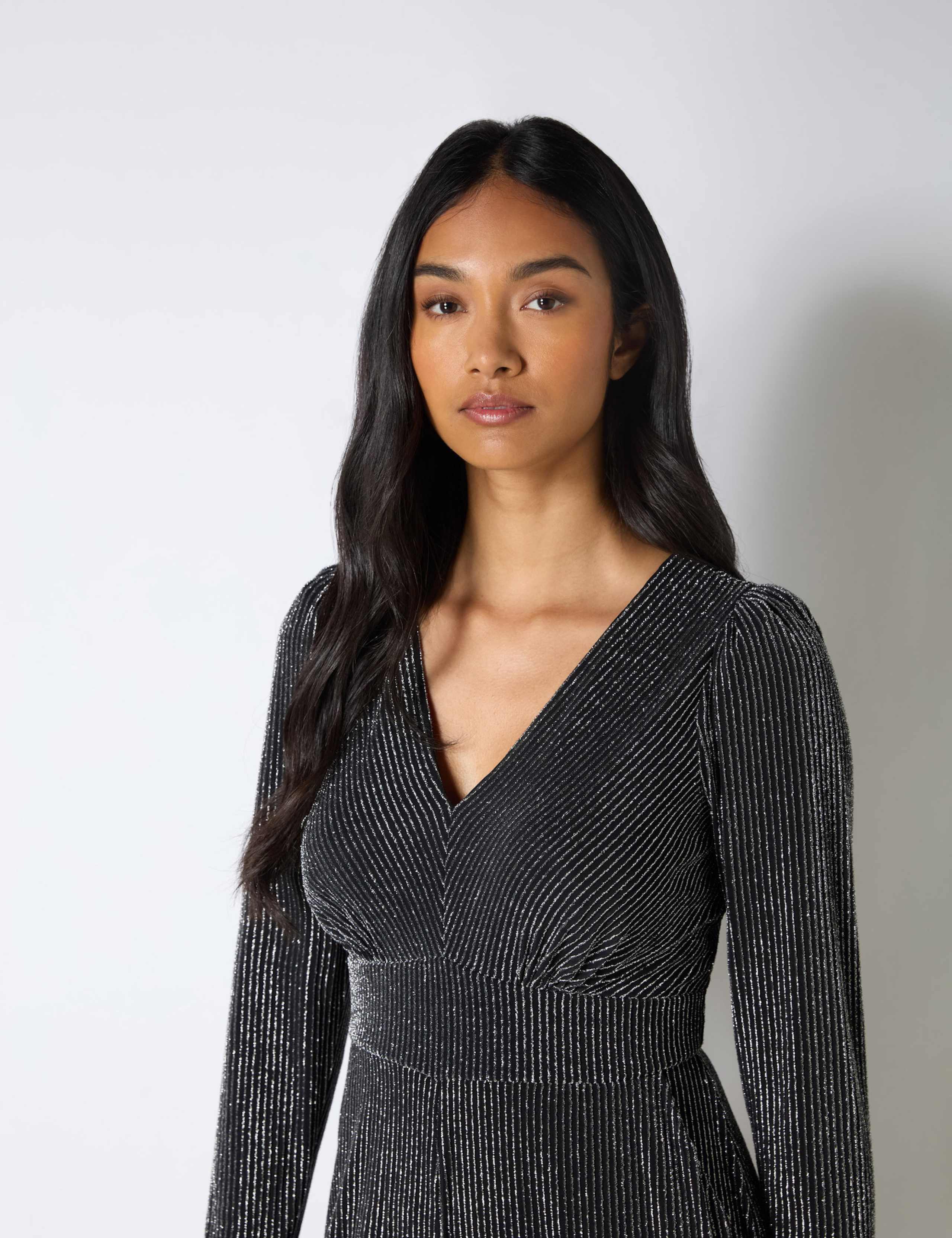 Sparkly Long Sleeve Wide Leg Jumpsuit 5 of 5