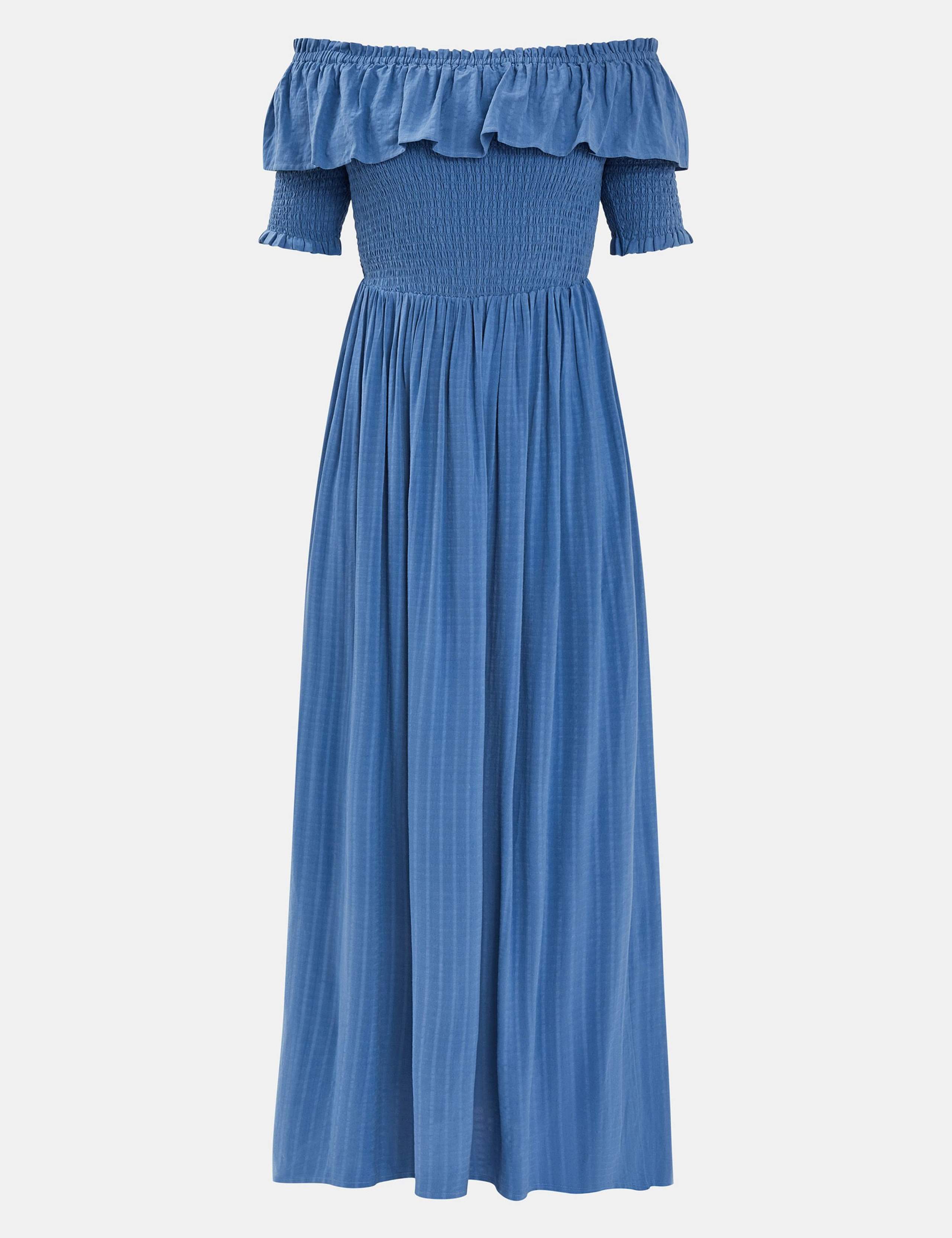 Off The Shoulder Shirred Maxi Beach Dress 2 of 4