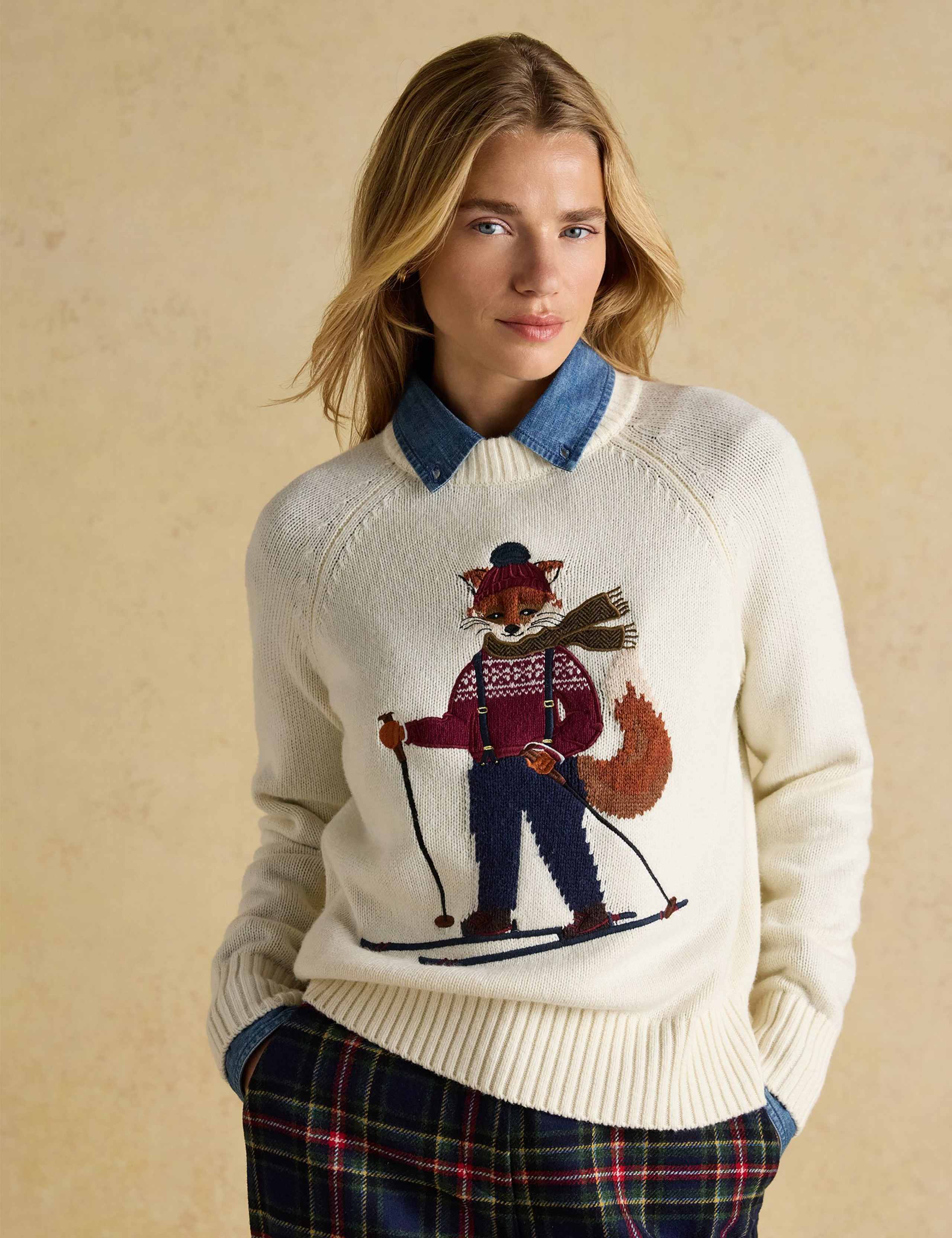 Cotton Rich Skiing Fox Crew Neck Jumper 1 of 8