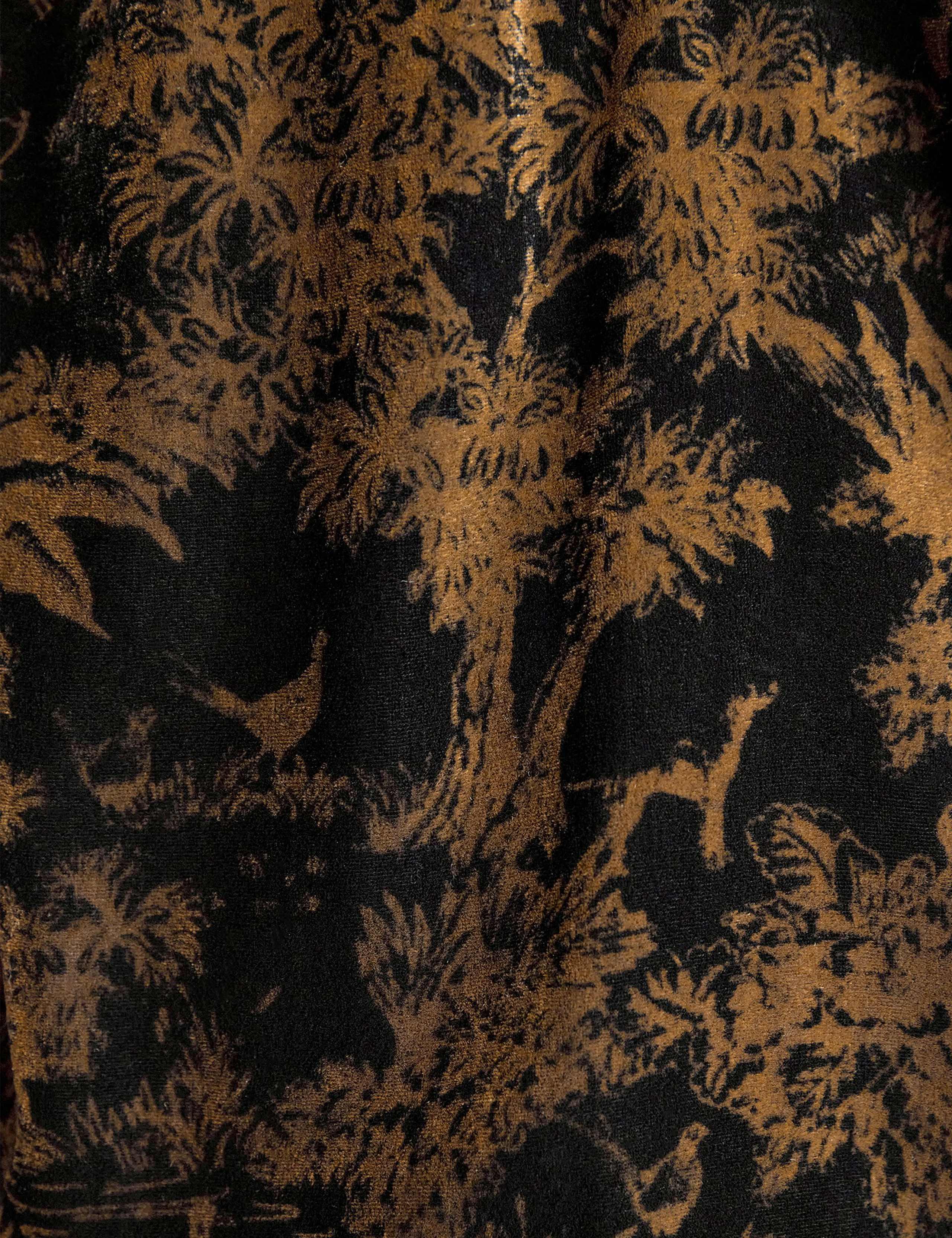 Velvet Printed Shirred High Neck Blouse 5 of 8