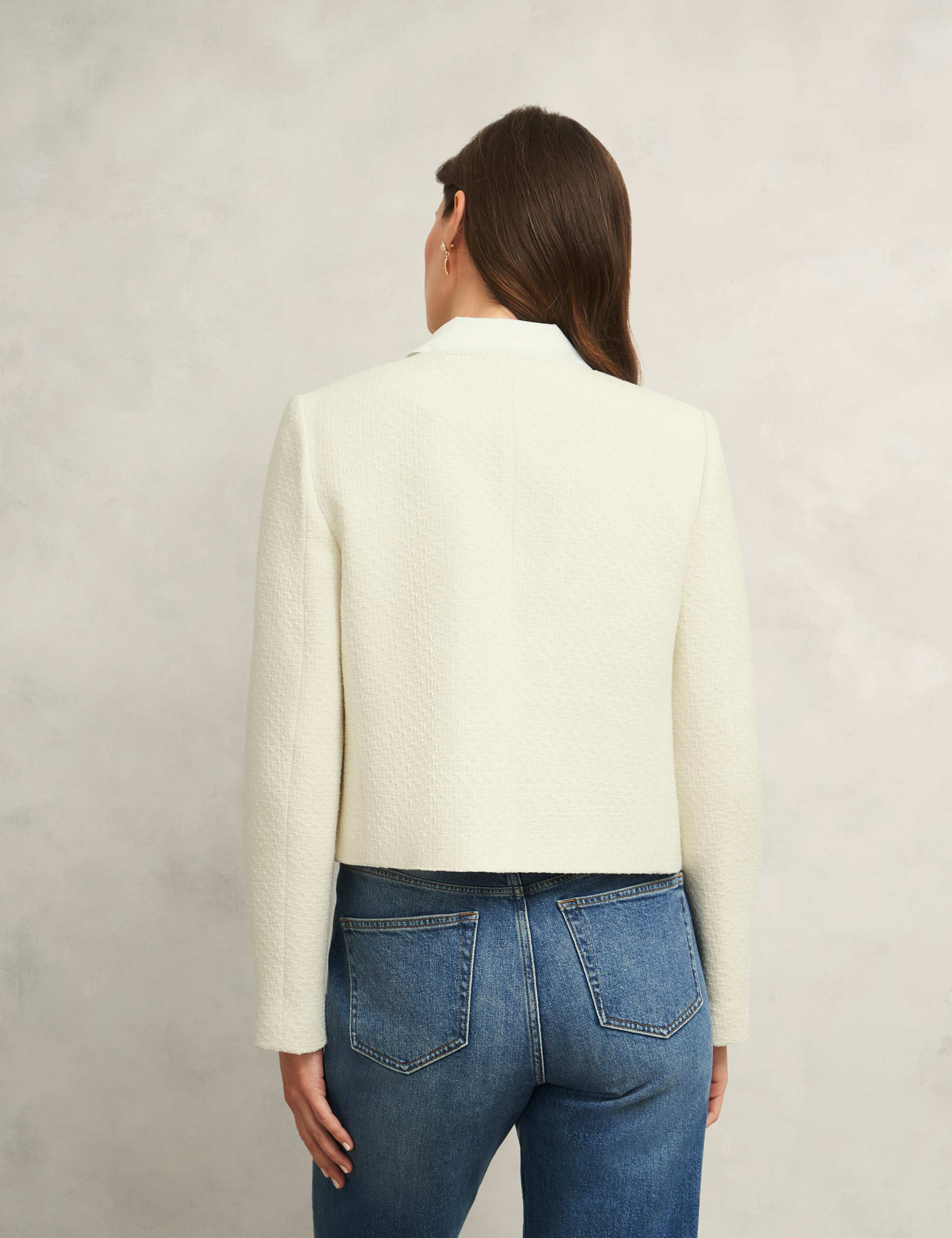 Cotton Rich Textured Collarless Jacket 3 of 5