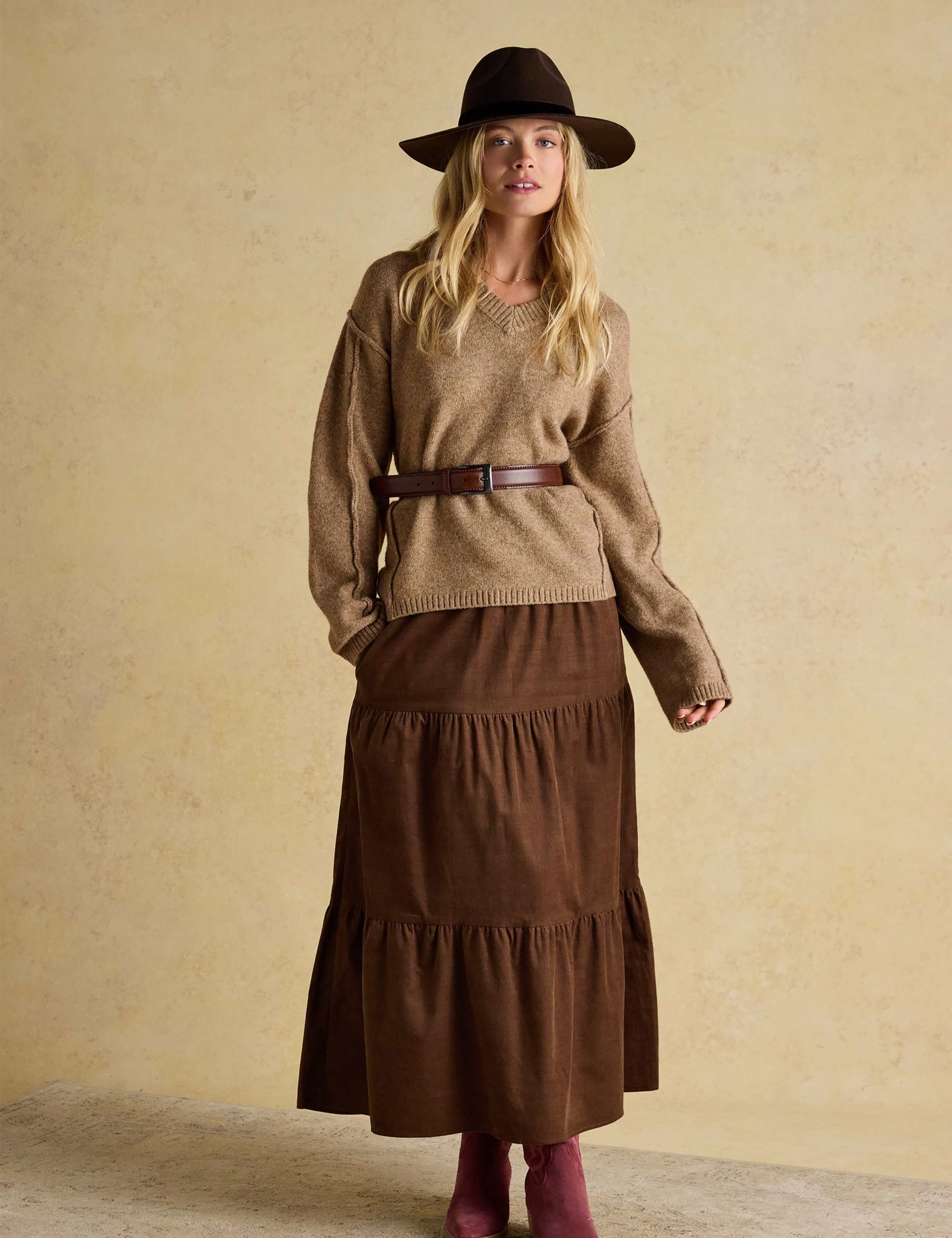 Textured Seam Detail V-Neck Jumper 4 of 7