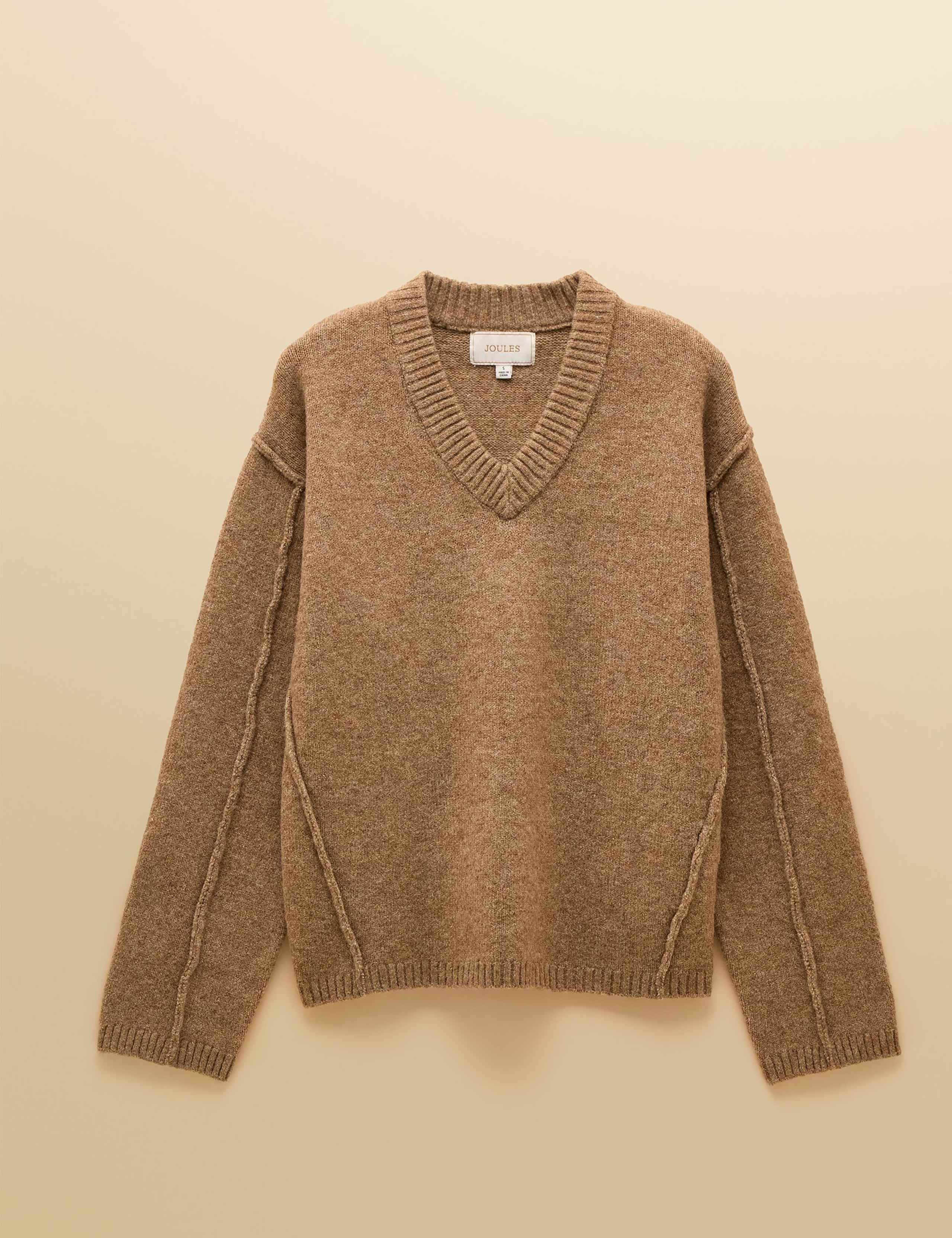 Textured Seam Detail V-Neck Jumper 2 of 7