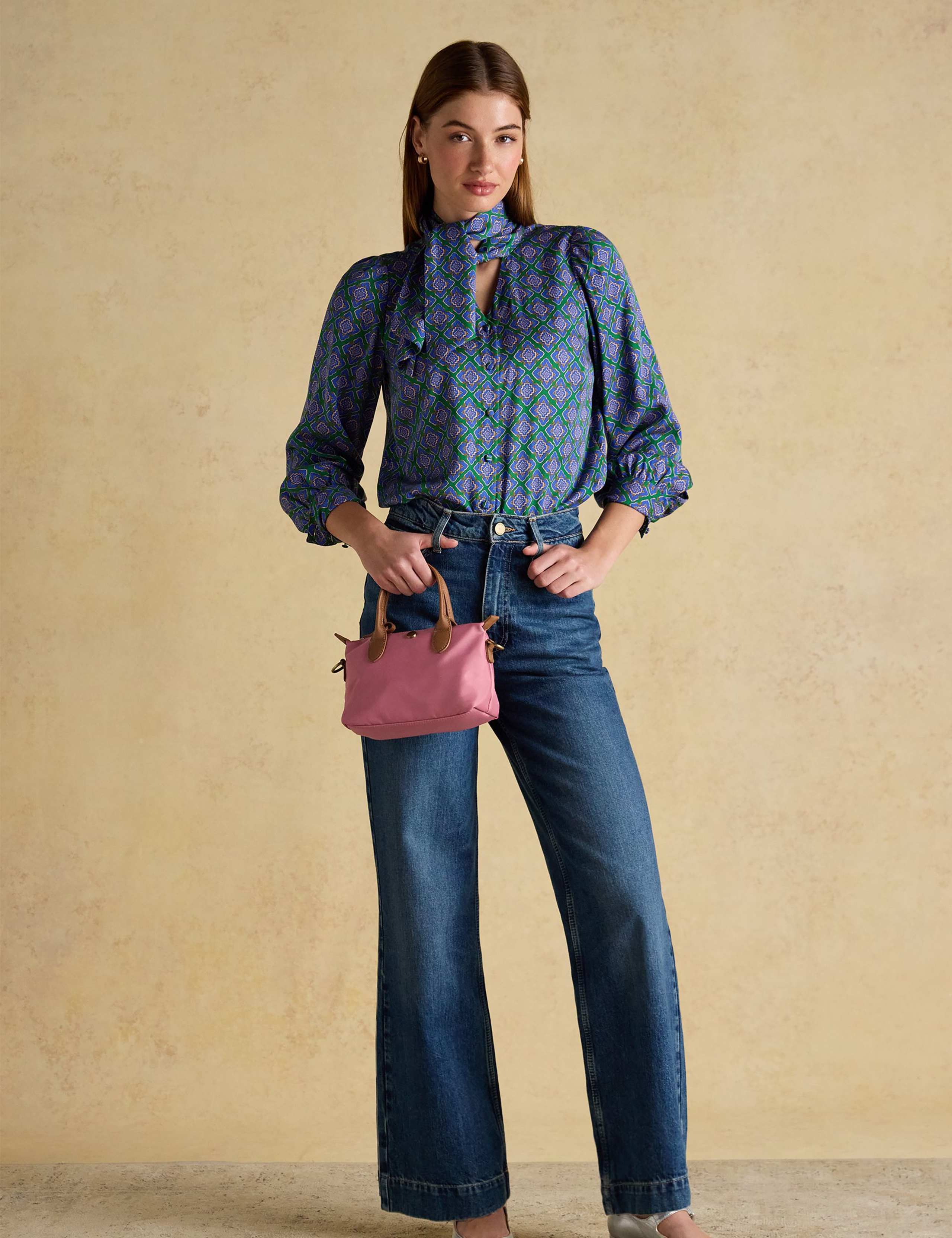 Geometric Tie Neck Blouse 8 of 8