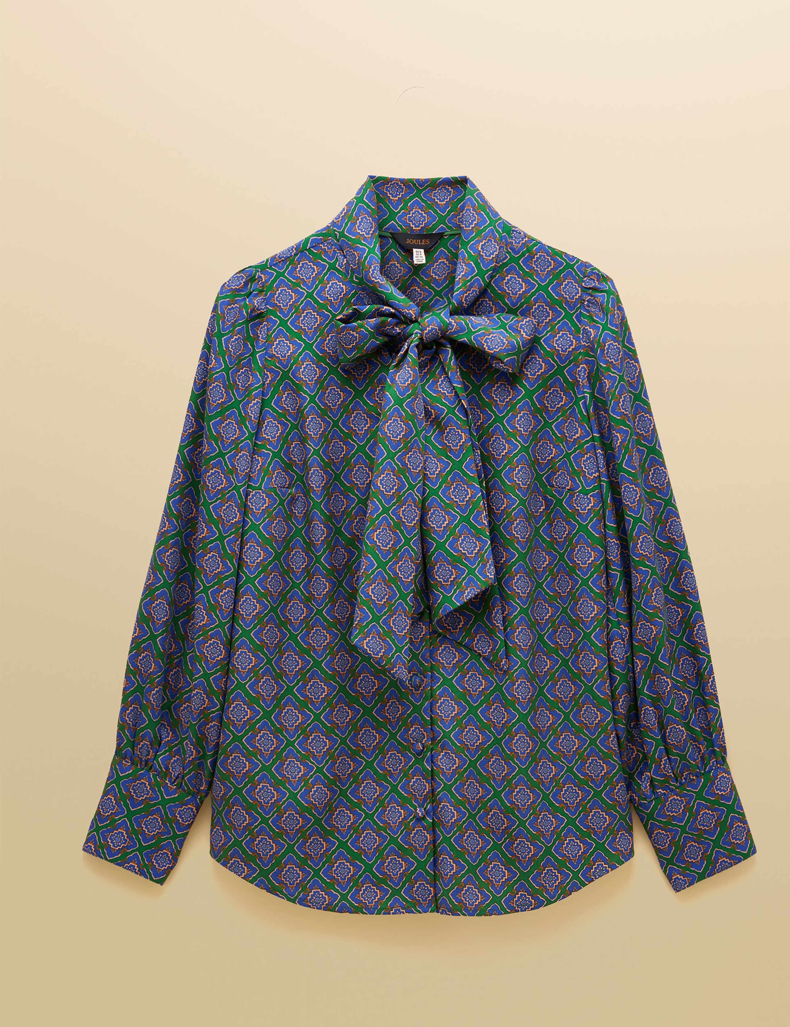 Geometric Tie Neck Blouse 2 of 8