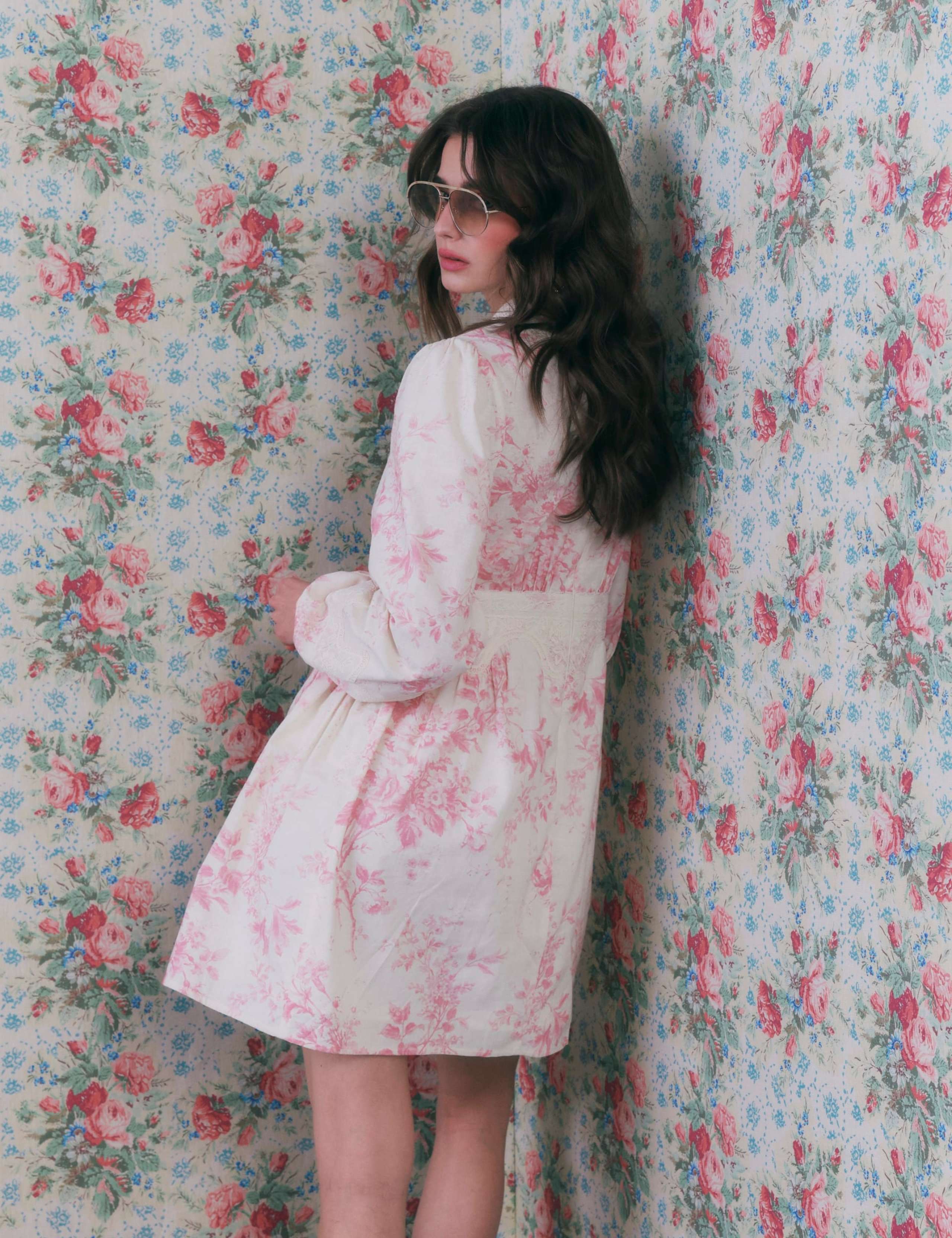 Cotton Rich Floral Lace Trim Mini Dress 3 of 4