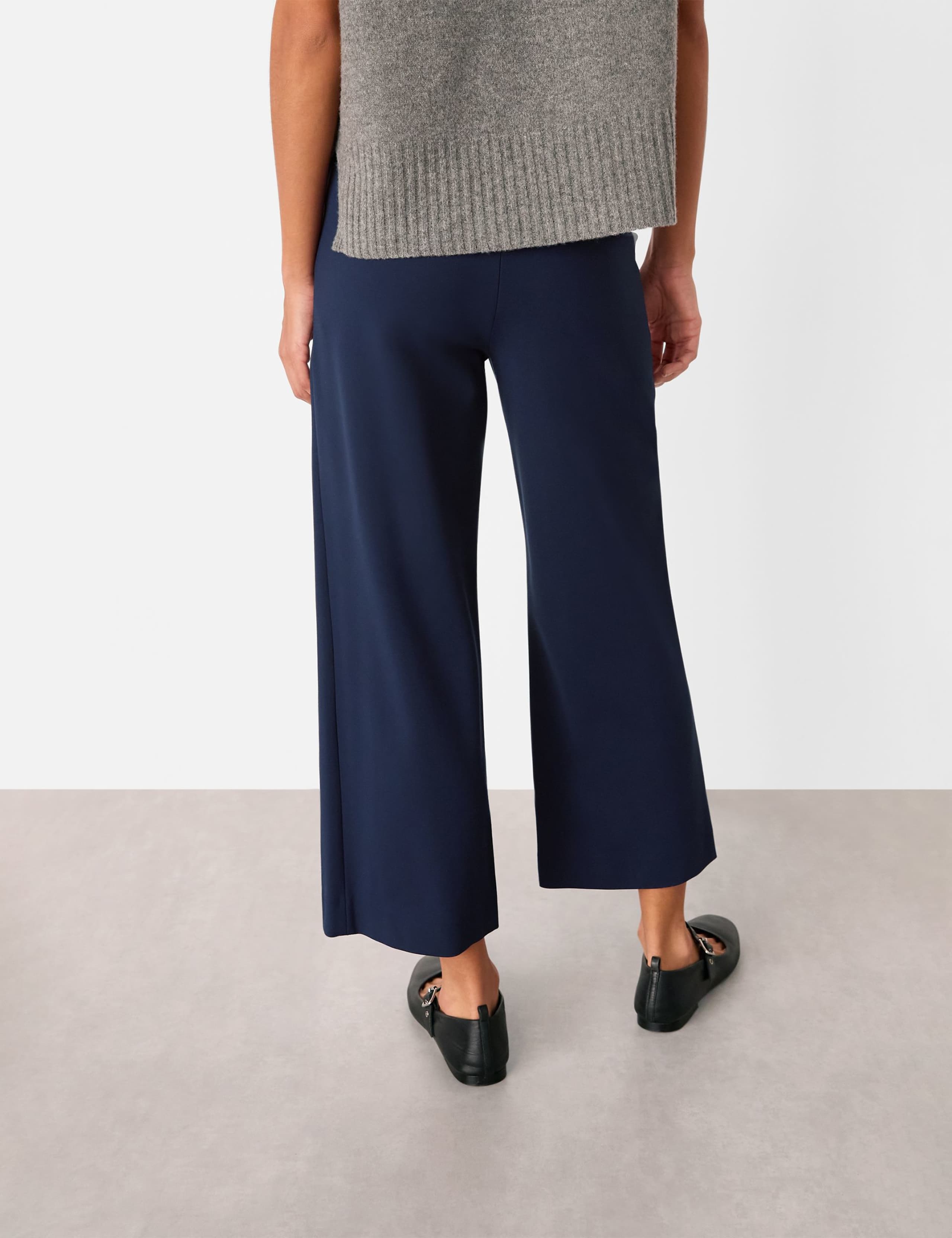 Side Zip Wide Leg Cropped Trousers 4 of 4