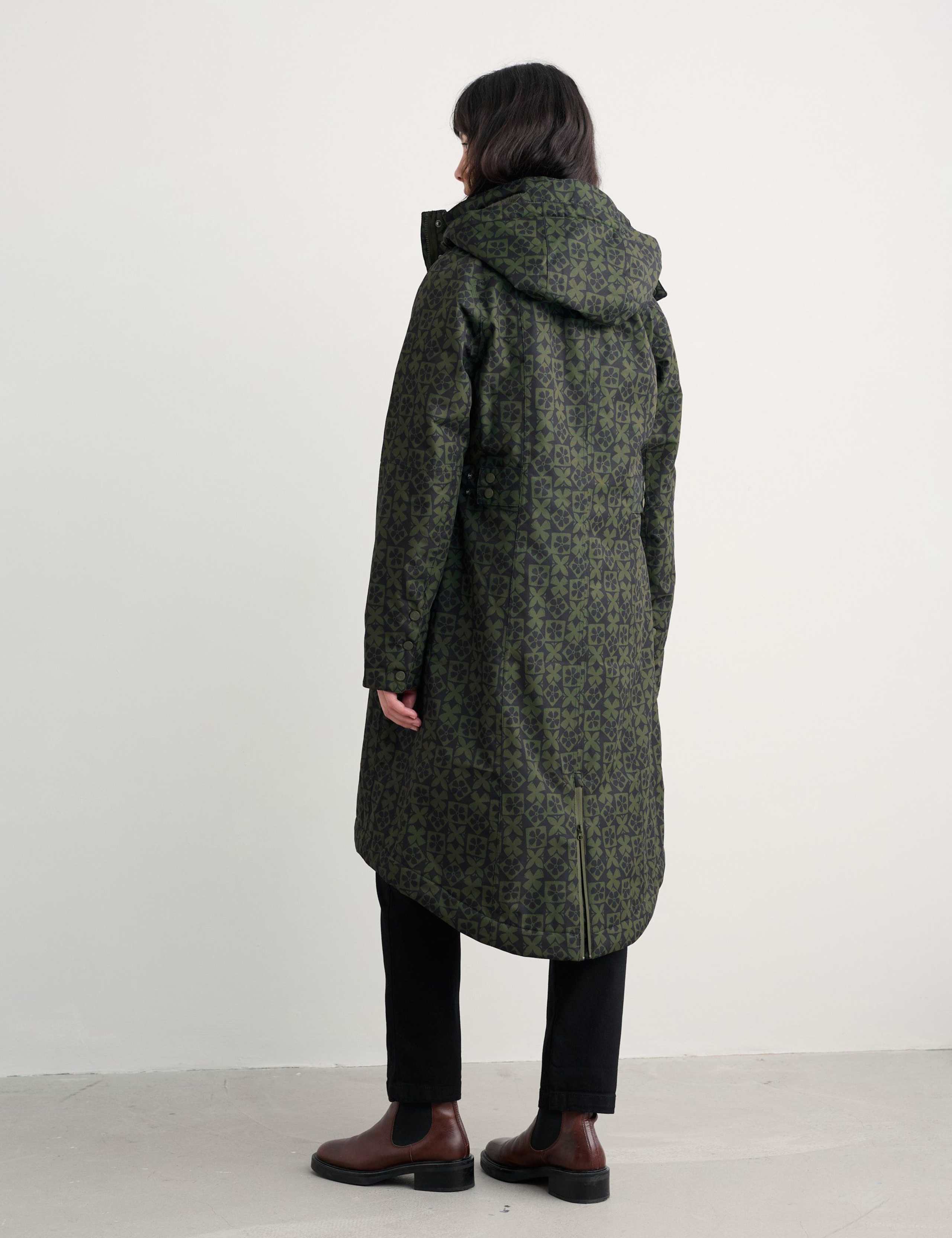 Synthetic Geometric Rain Coat 3 of 5