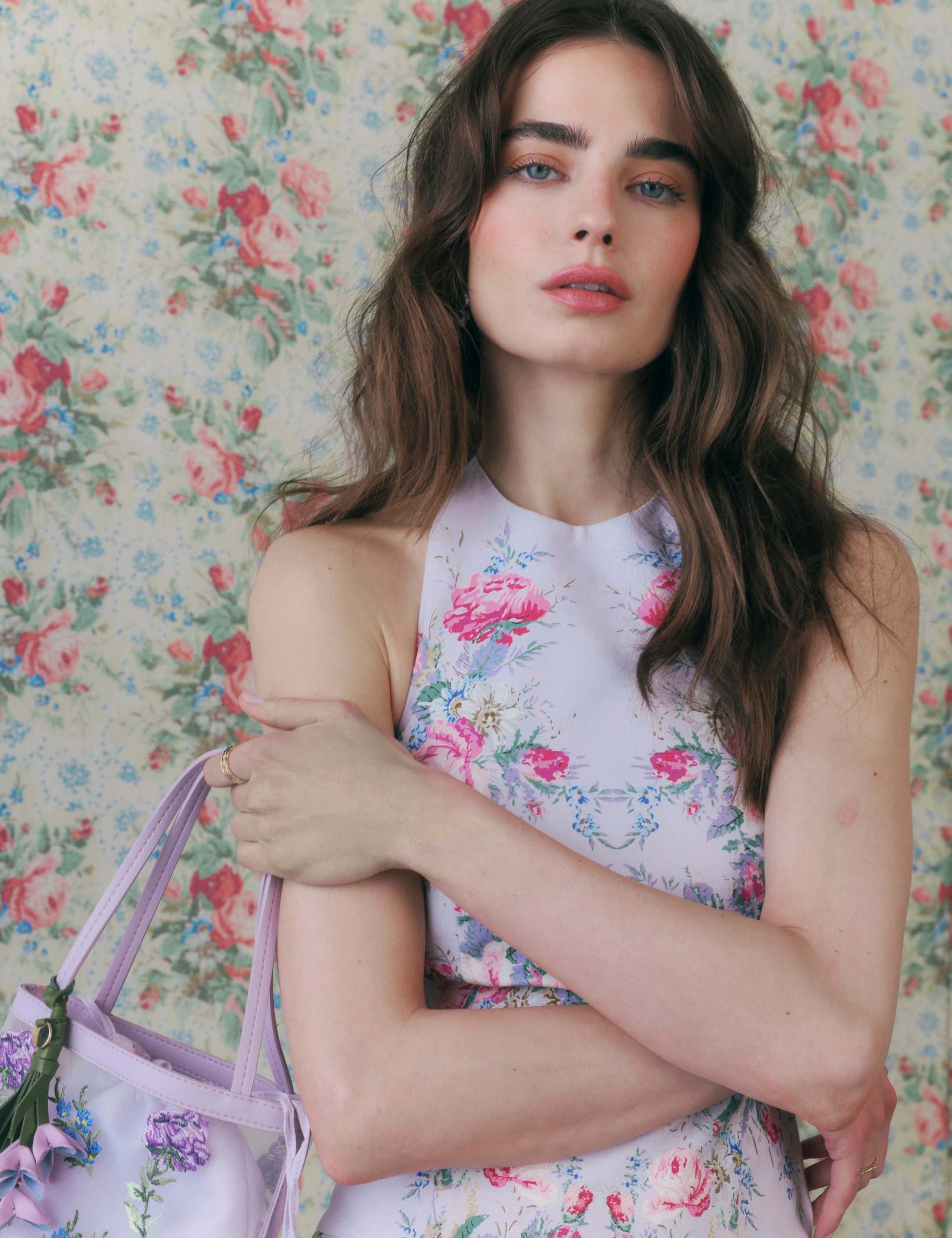Cotton Rich Floral Halter Neck Mini Dress 2 of 4