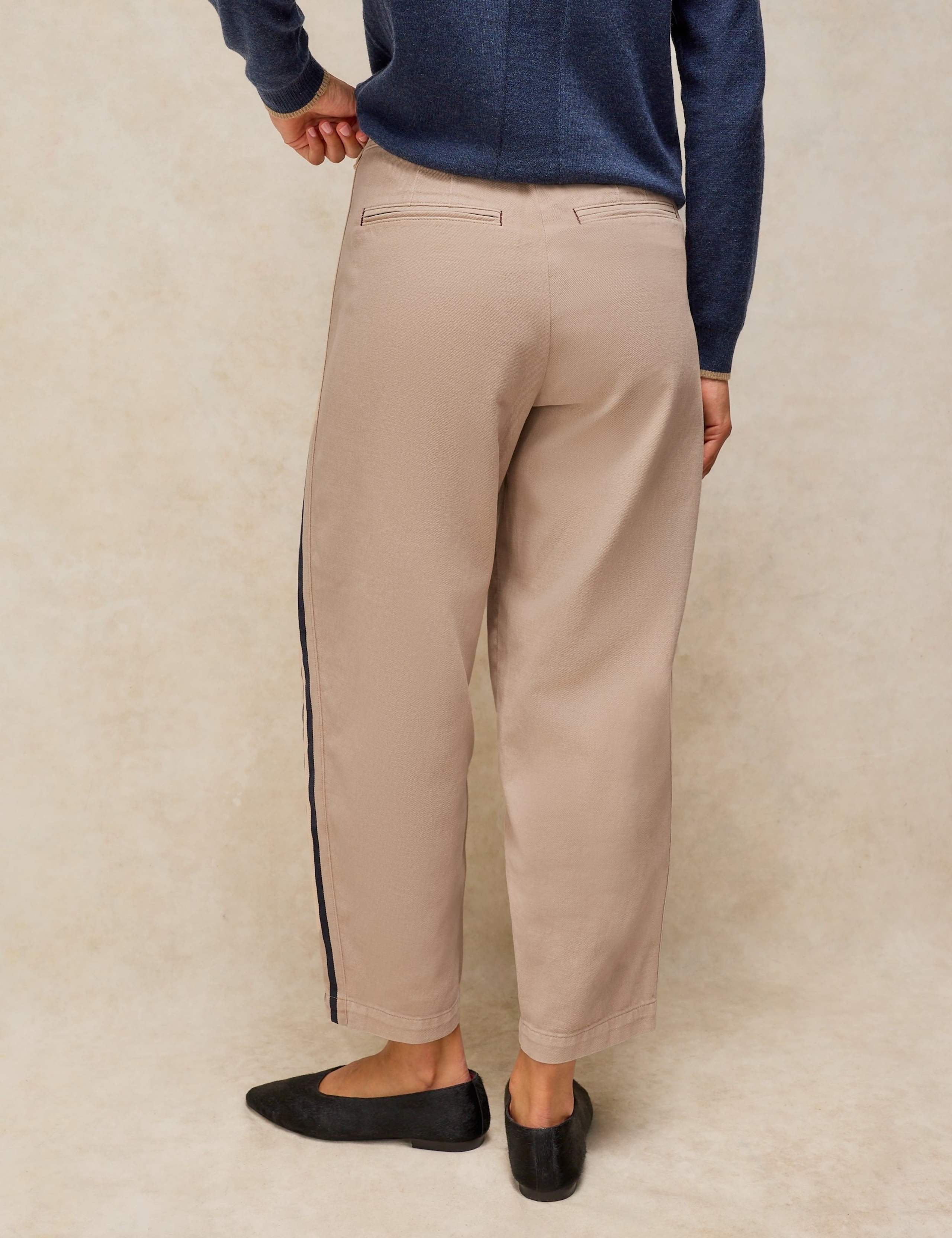 Pure Cotton Utility Barrel Leg Trousers 4 of 6