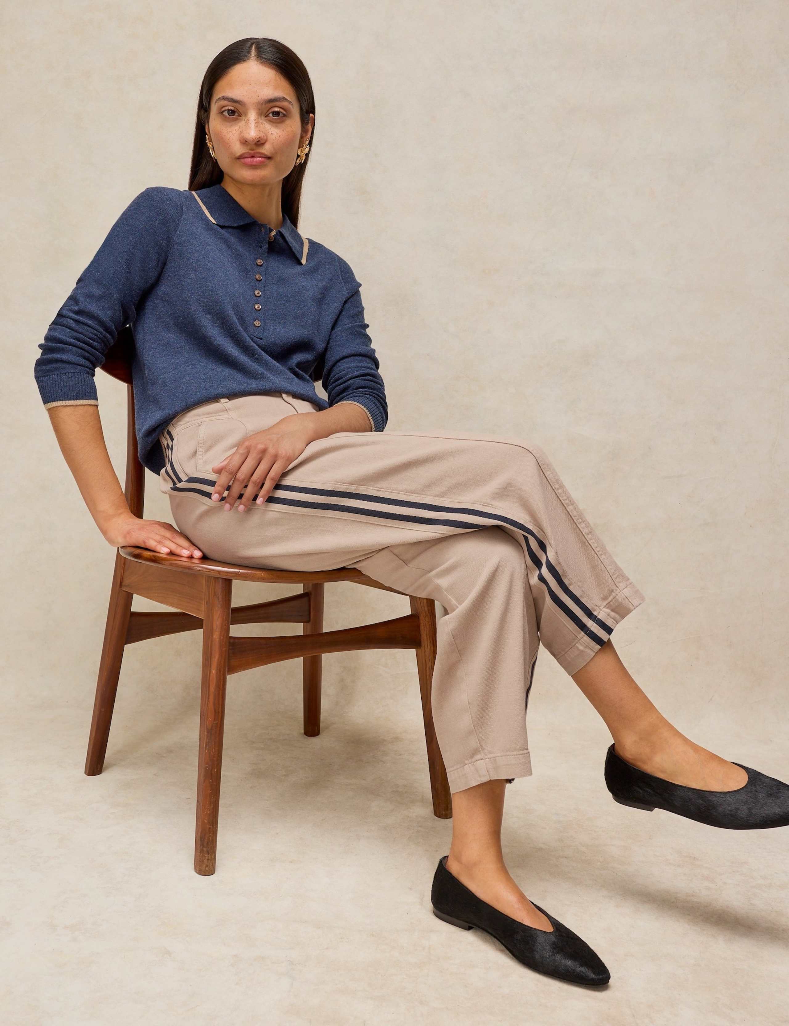 Pure Cotton Utility Barrel Leg Trousers 5 of 6