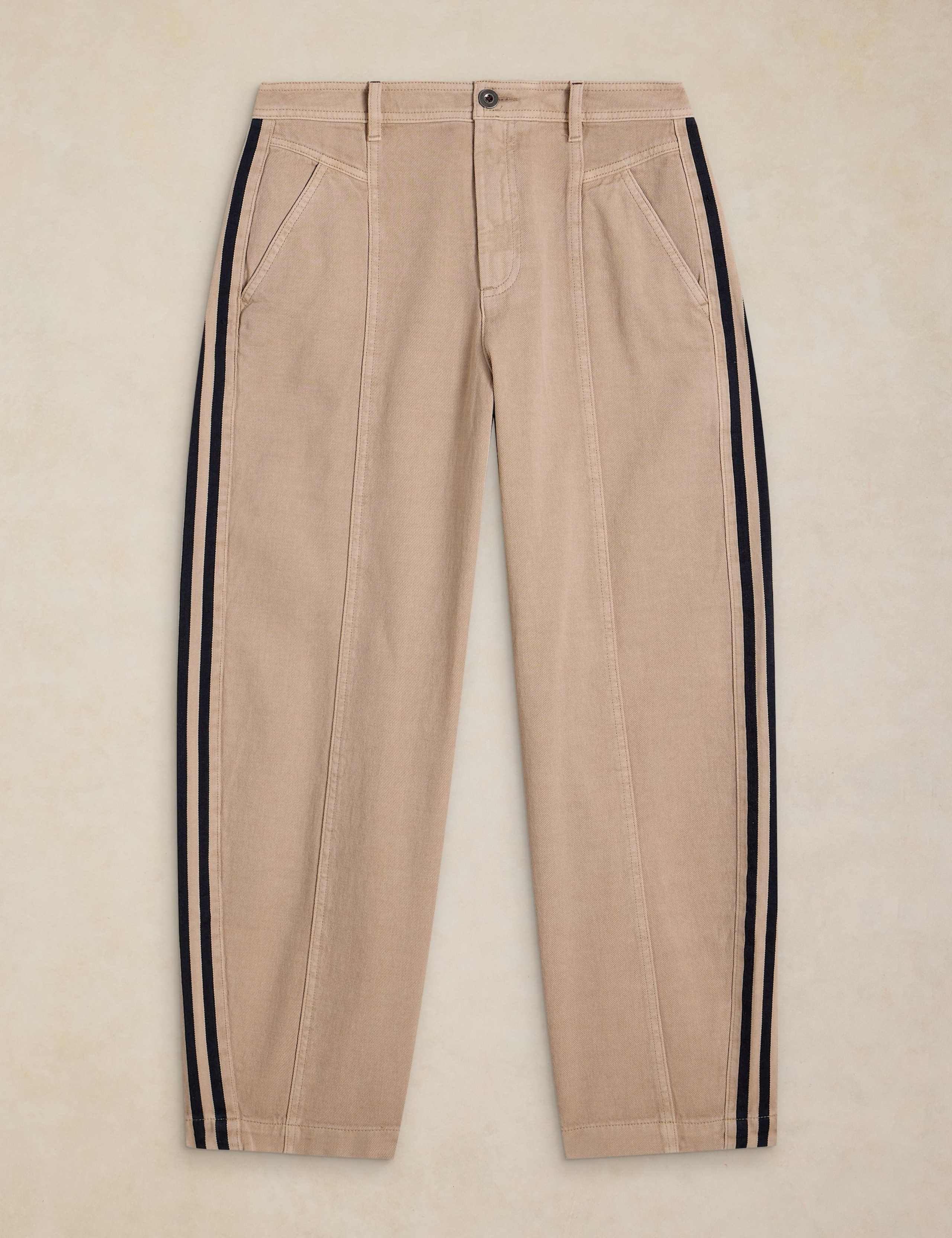 Pure Cotton Utility Barrel Leg Trousers 2 of 6