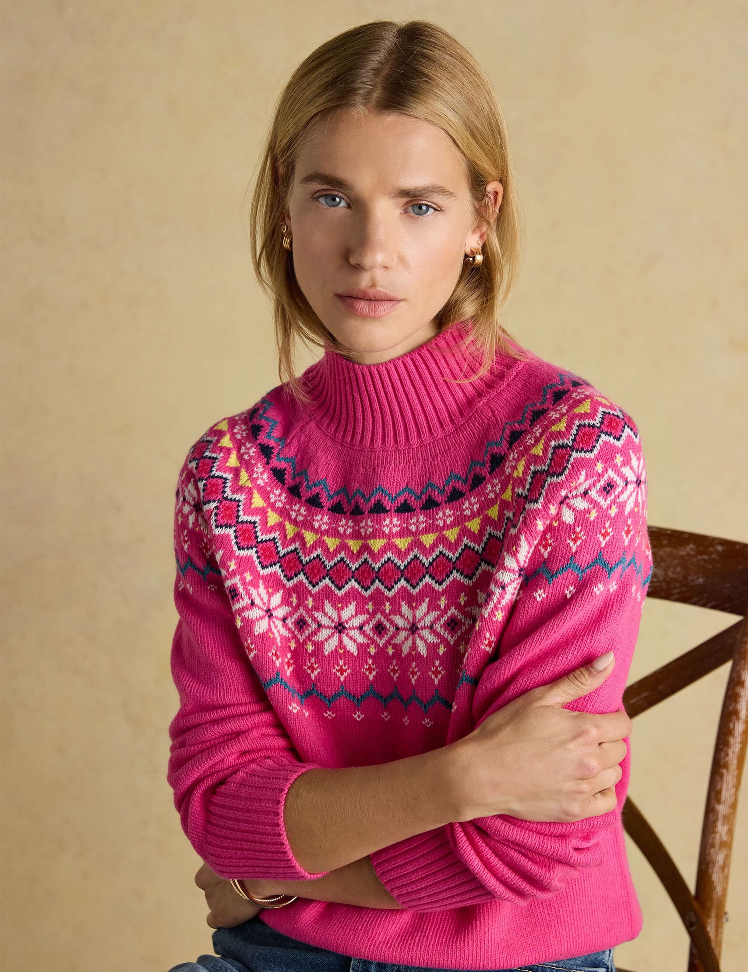 Cotton Rich High Neck Fair Isle Jumper 3 of 8