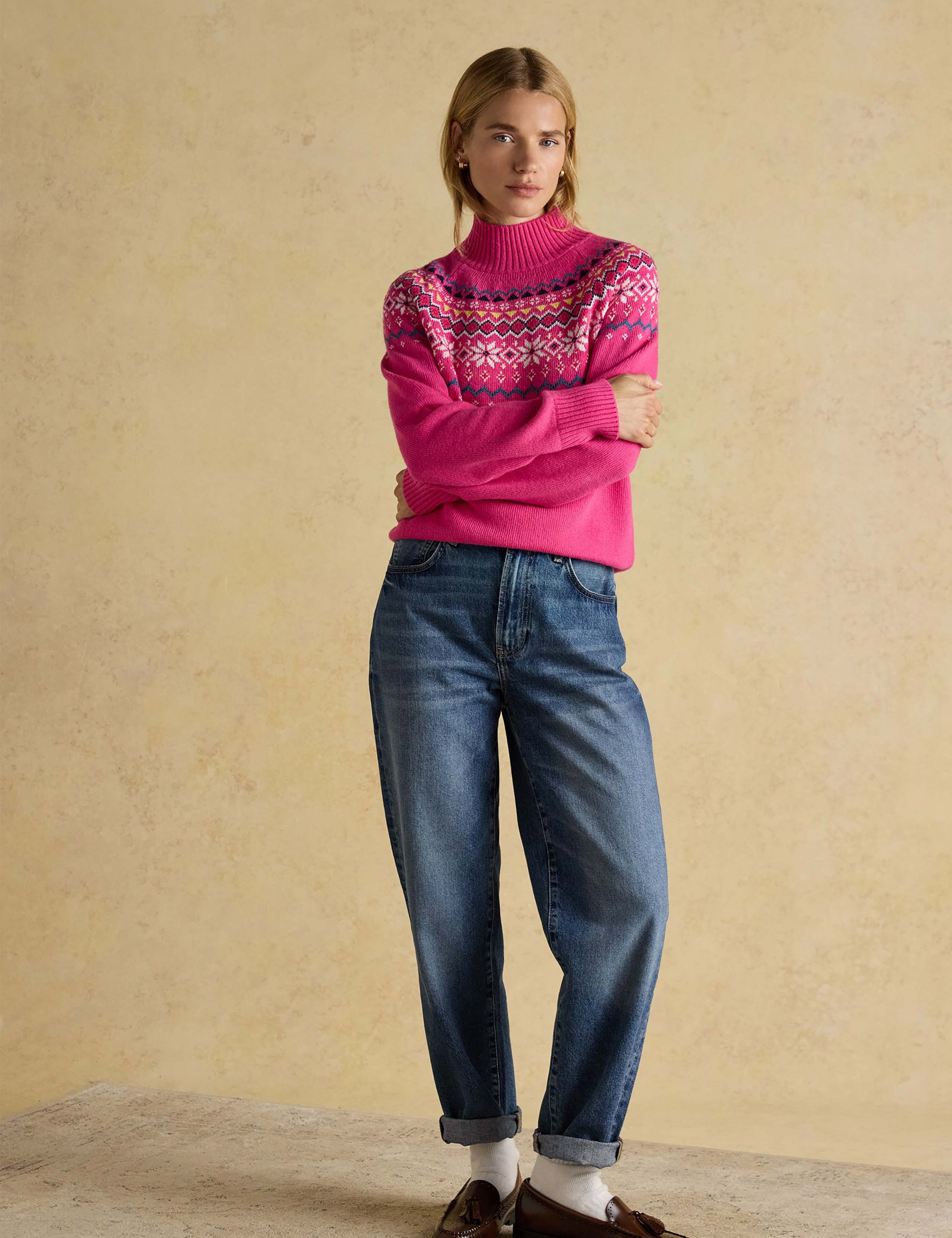 Cotton Rich High Neck Fair Isle Jumper 4 of 8